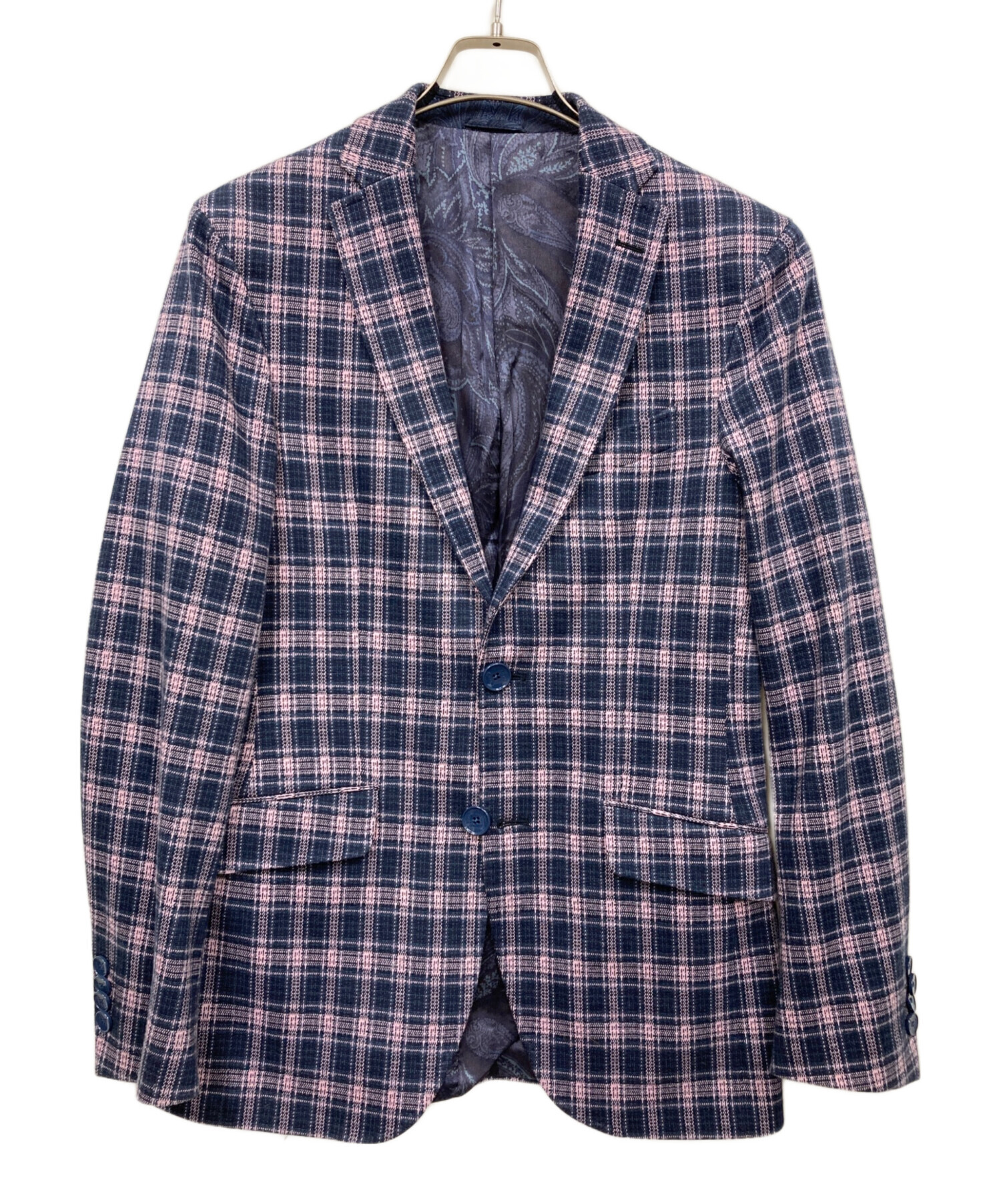 中古・古着通販】ETRO (エトロ) チェック柄 スーツ パープル サイズ