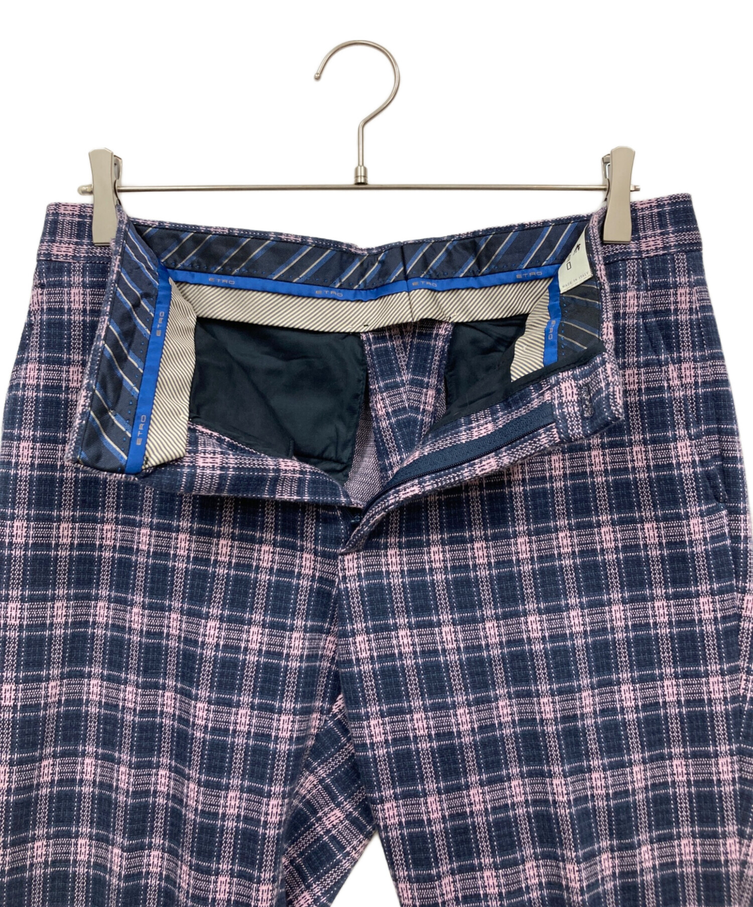 中古・古着通販】ETRO (エトロ) チェック柄 スーツ パープル サイズ