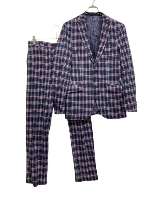 中古・古着通販】ETRO (エトロ) チェック柄 スーツ パープル サイズ