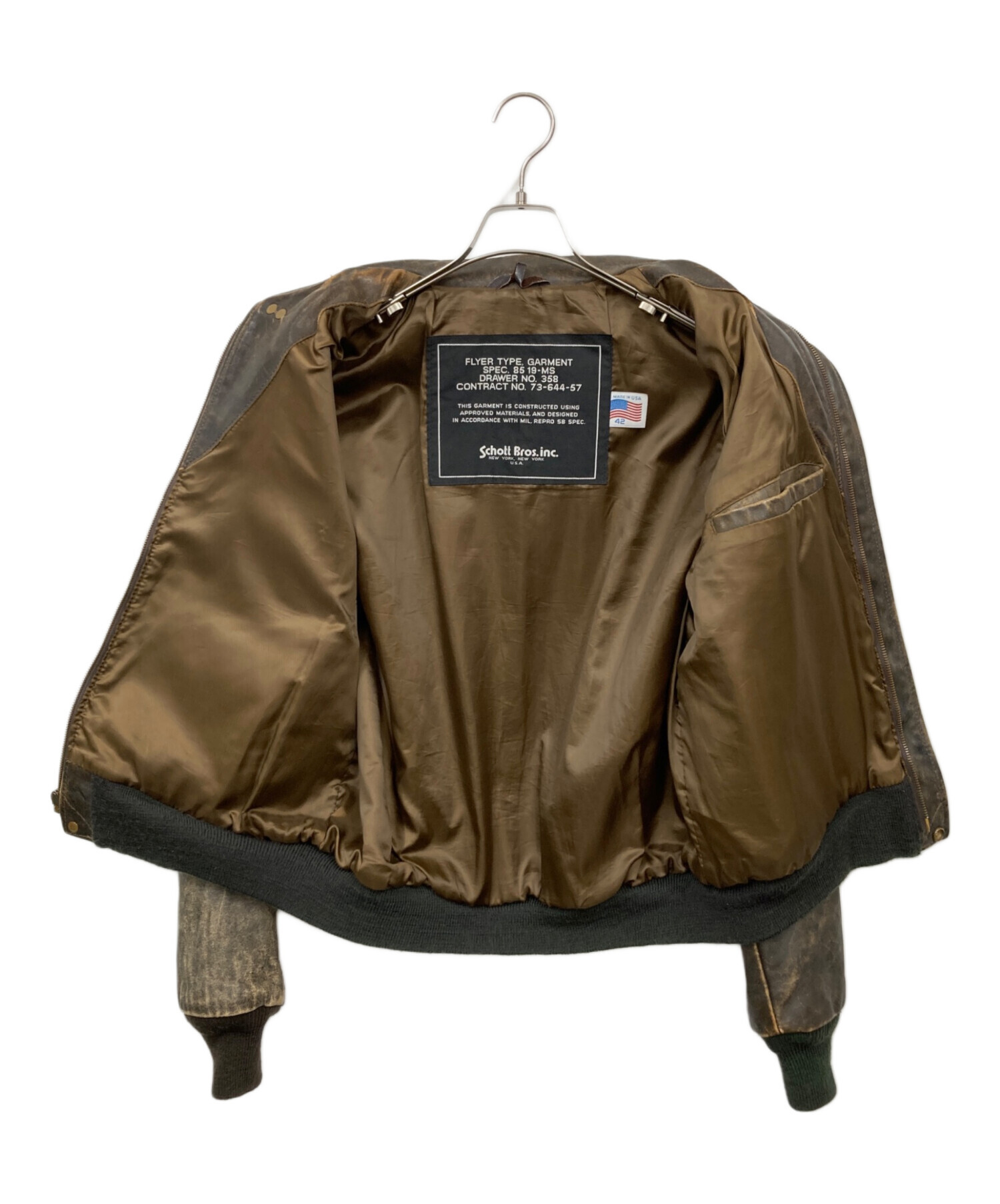 中古・古着通販】Schott (ショット) レザージャケット ブラウン サイズ