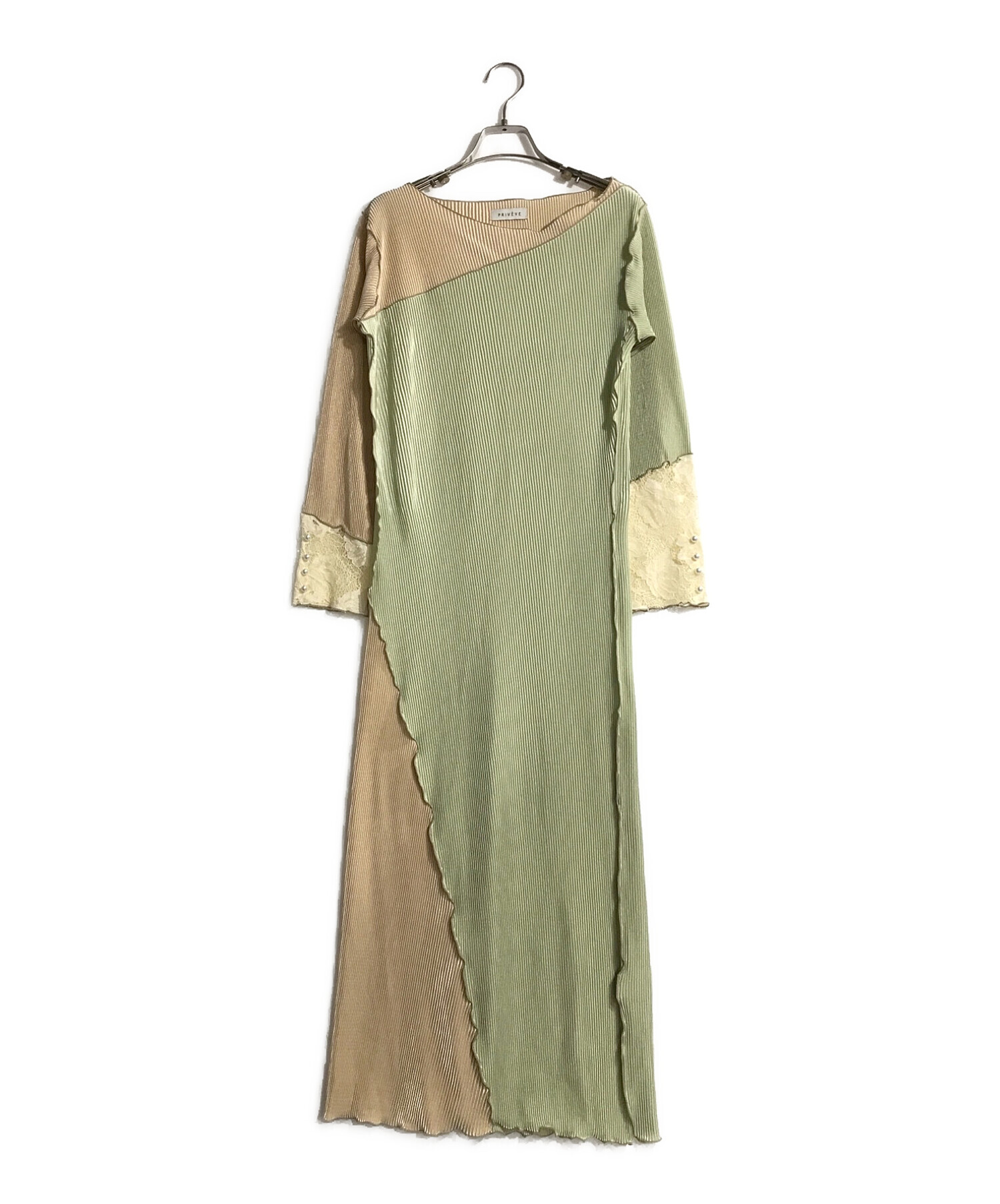 中古・古着通販】PRIVEVE (プリヴェヴェ) プリーツメロウワンピース  