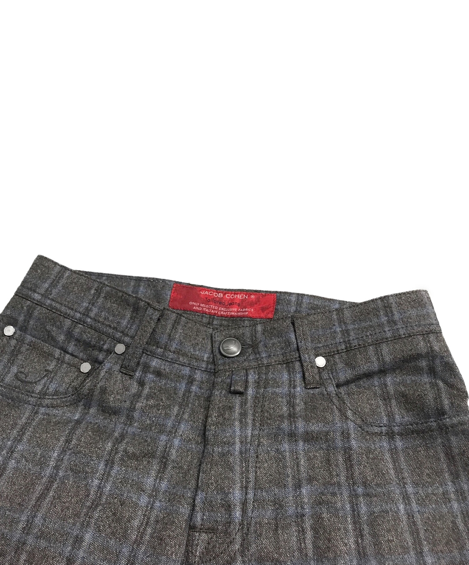 美品●ヤコブコーエン j688 wool チェック柄 ウールスラックス 33 中古・古着通販】JACOB COHEN (ヤコブコーエン) 5ポケットスリムウール