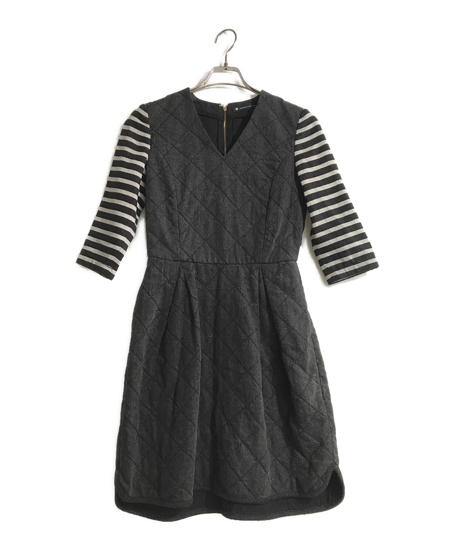 節約 ボーダーズアットバルコニー グレーパールワンピース BORDERS at