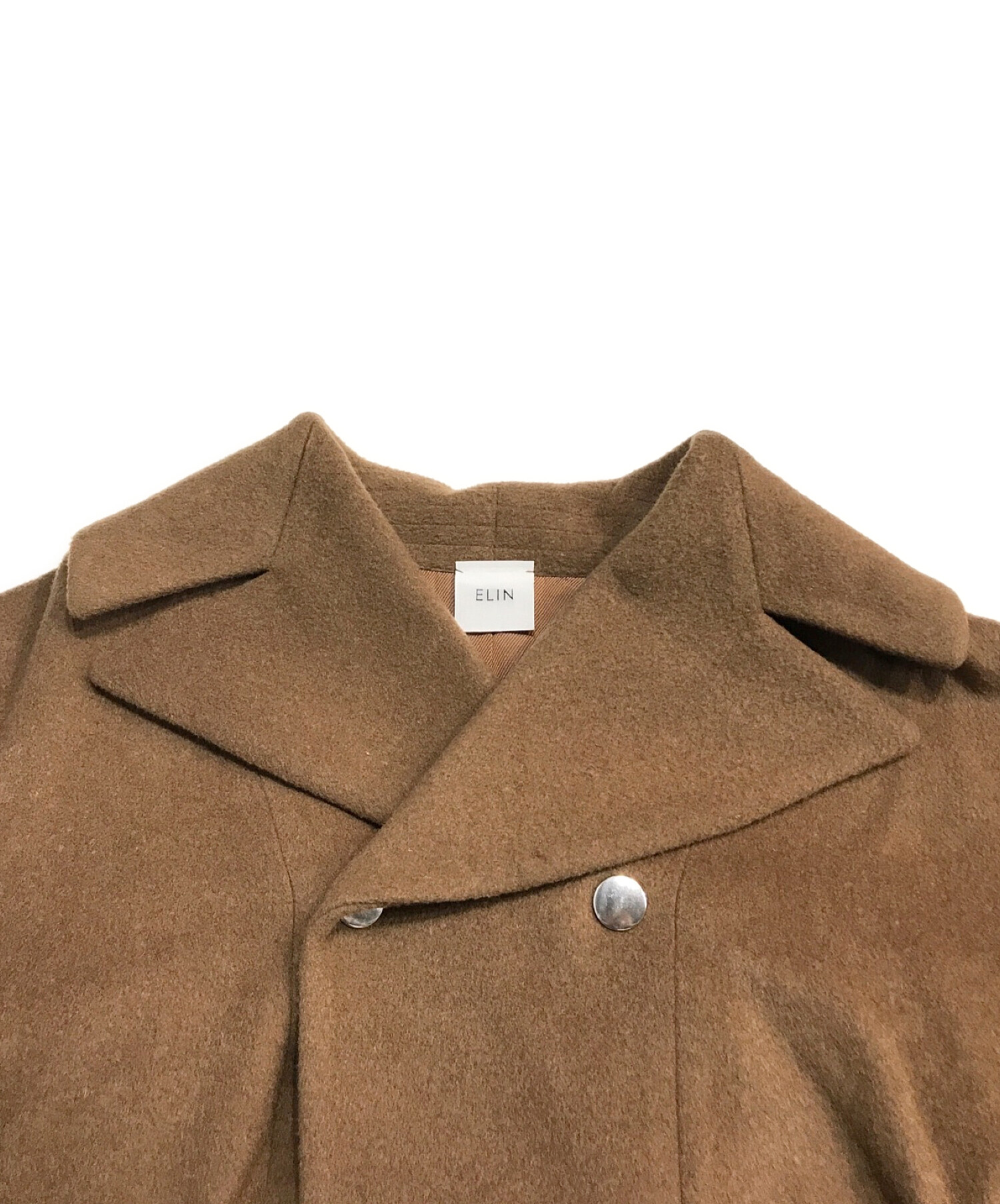 中古・古着通販】ELIN (エリン) ドットボタンダブルコート ベージュ