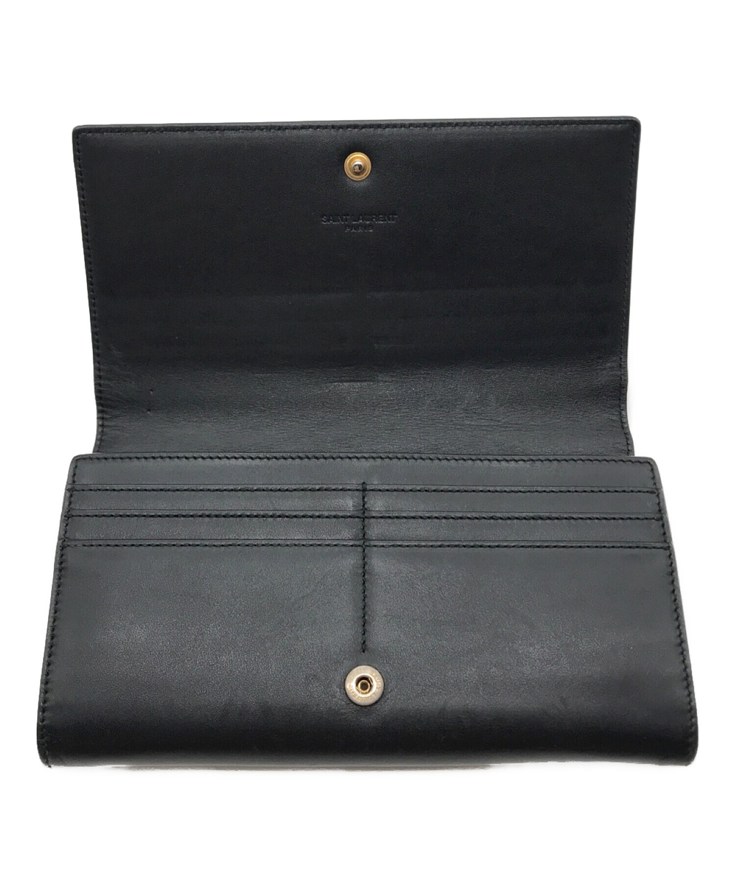 SAINT LAURENT PARIS ロングウォレット 中古・古着通販】Saint Laurent Paris (サンローランパリ) フラップ