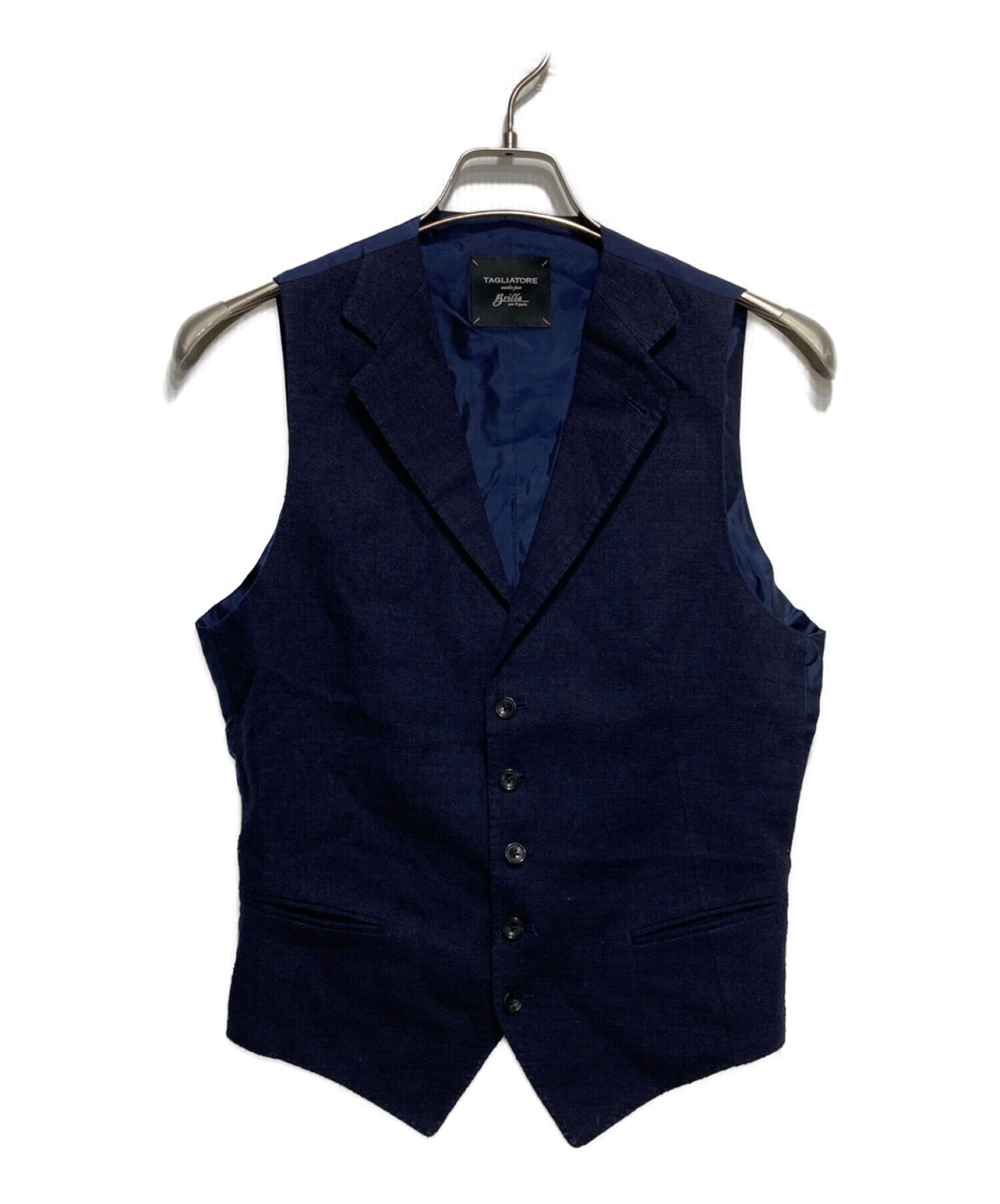高級 イタリア製 TAGLIATORE タリアトーレ ジレ ベスト M ネイビー 中古・古着通販】TAGLIATORE (タリアトーレ) ベスト ネイビー