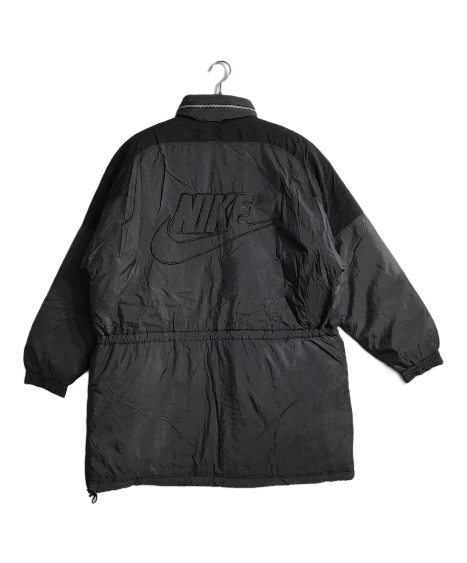 中古・古着通販】NIKE (ナイキ) バックロゴ中綿ベンチコート ブラック 