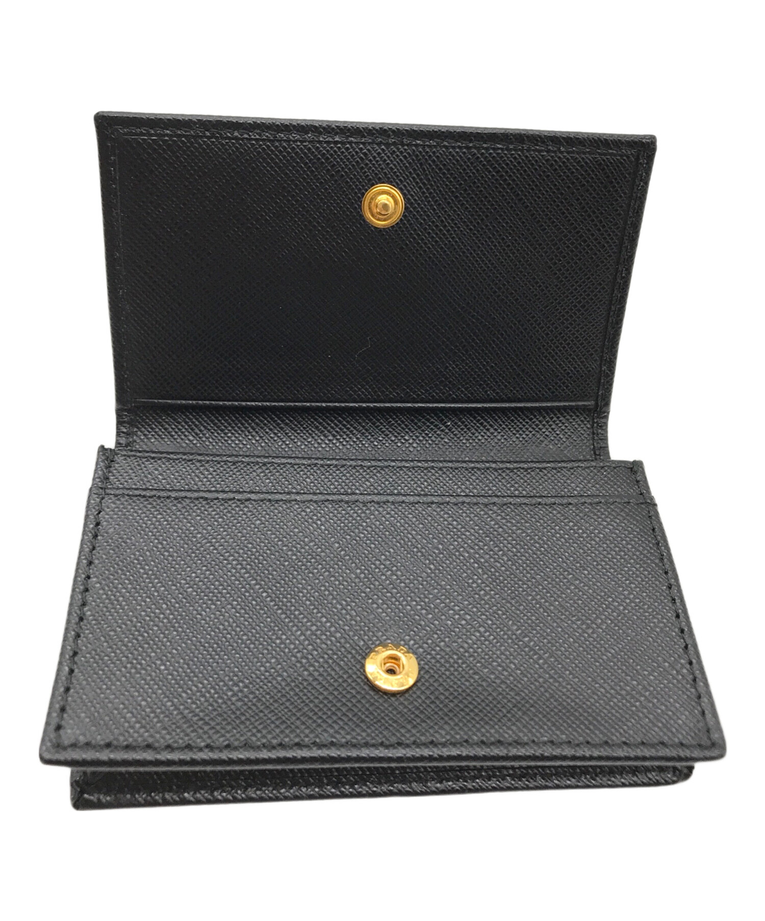 中古・古着通販】PRADA (プラダ) サフィアーノカードケース ブラック
