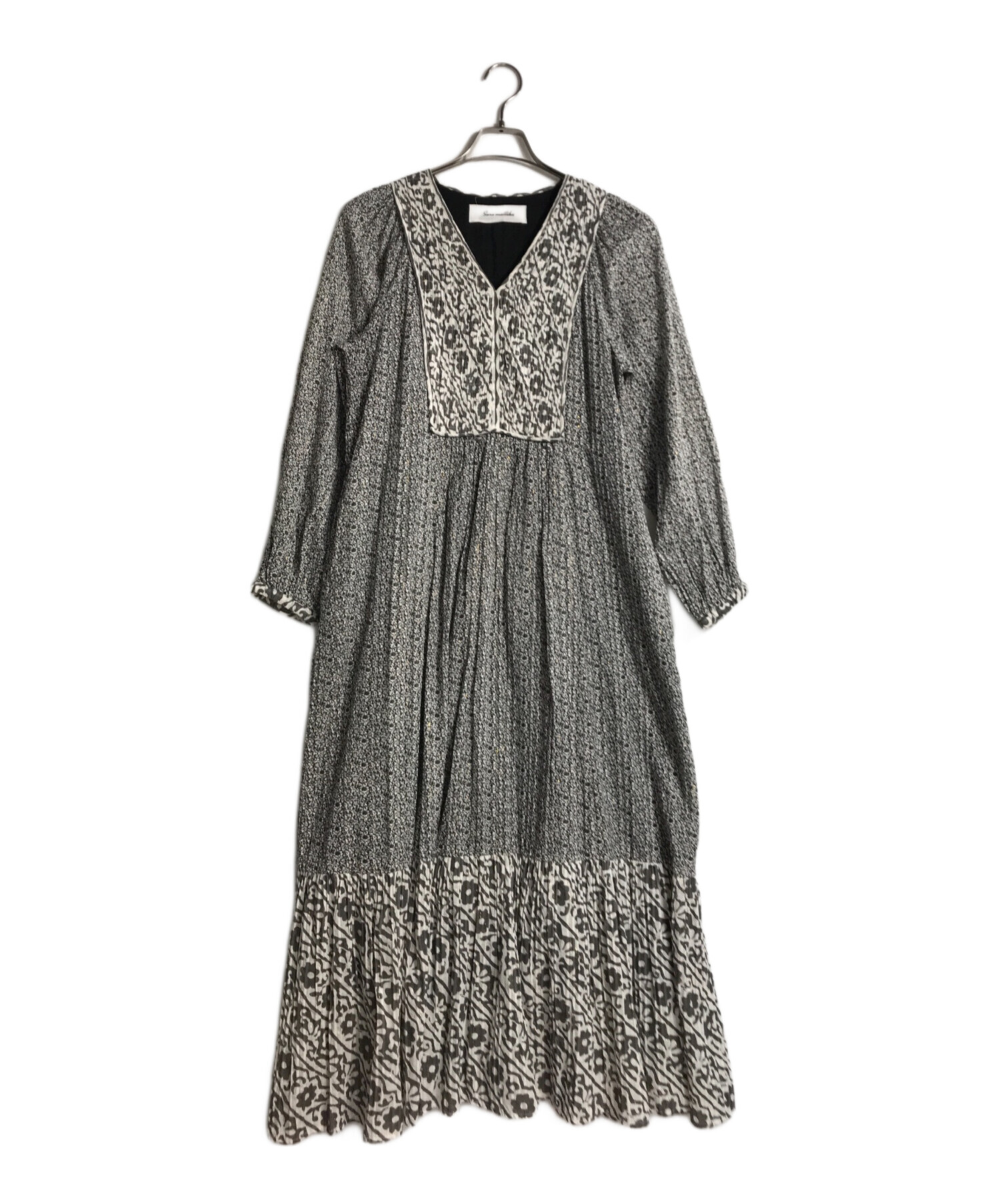 サラマリカSARA MALLIKA コットン ダブルフラワープリントワンピース