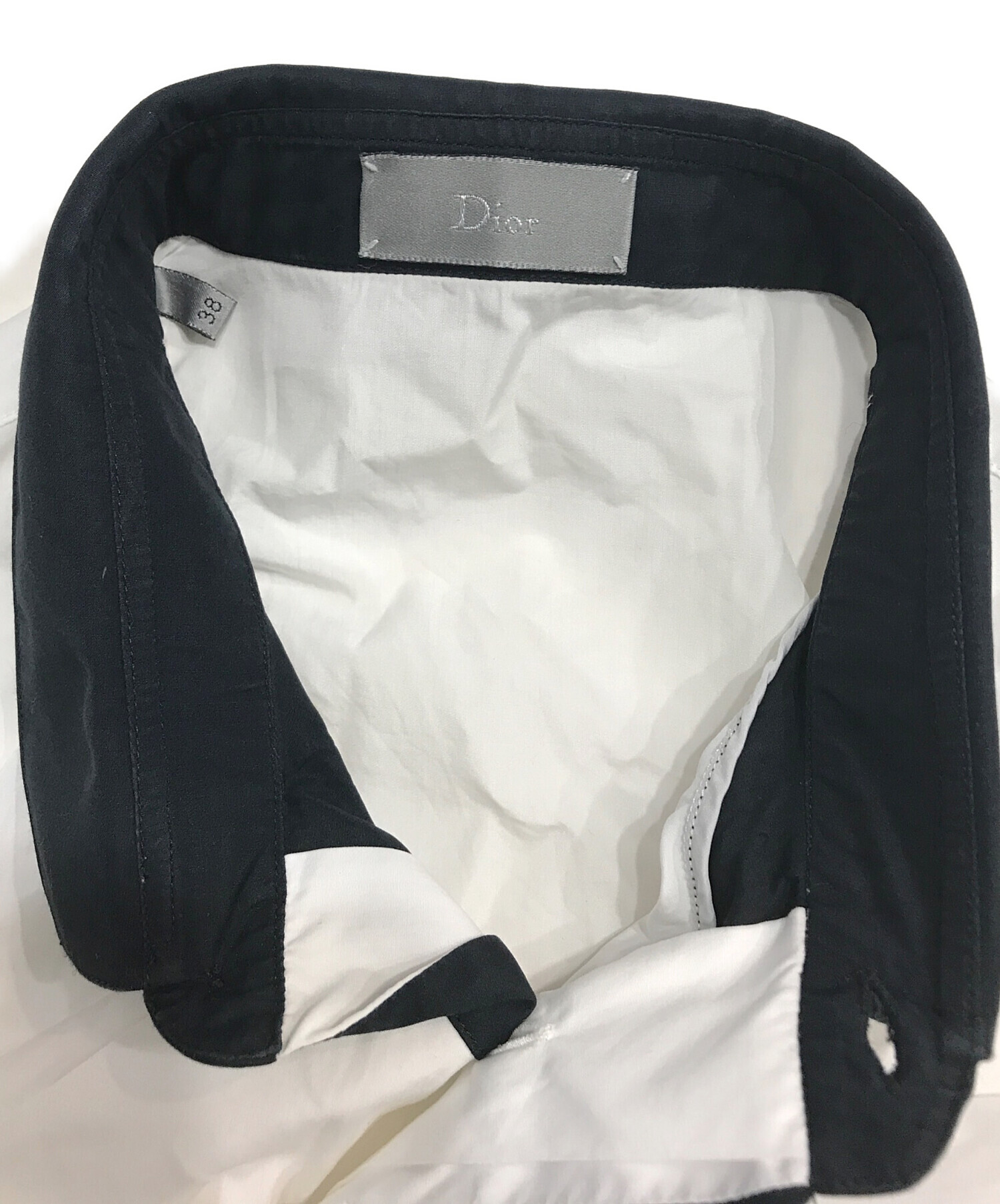 希少レア　Dior ノースリーブシャツ　白　ペイント　38　ディオールオム 希少レア Dior ノースリーブシャツ 白 ペイント 38 ディオールオム