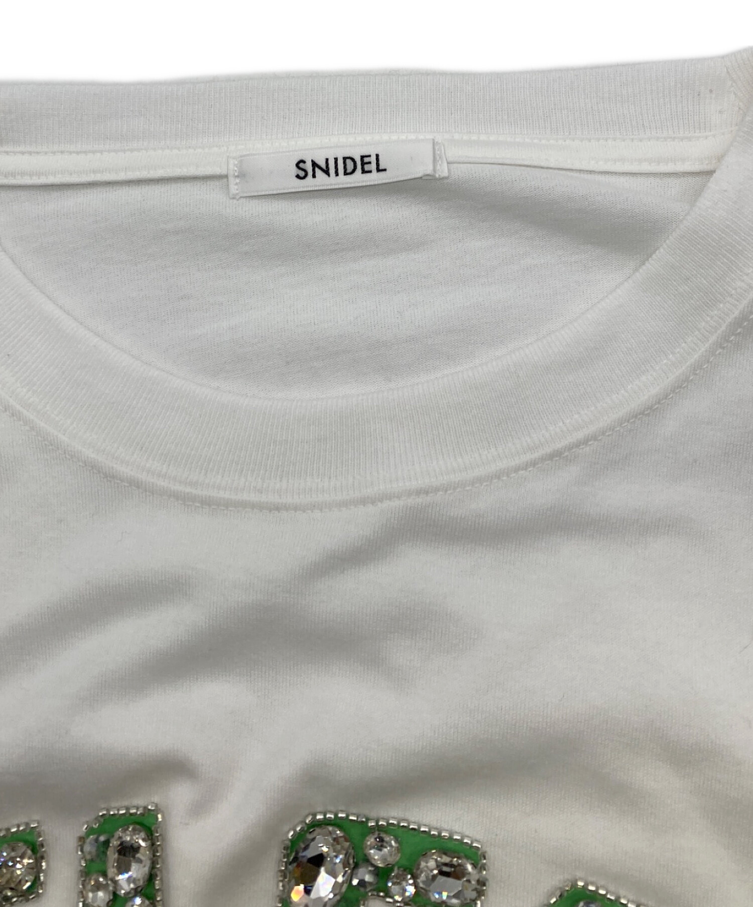 中古・古着通販】Snidel (スナイデル) ロゴクロップドロンT ホワイト 