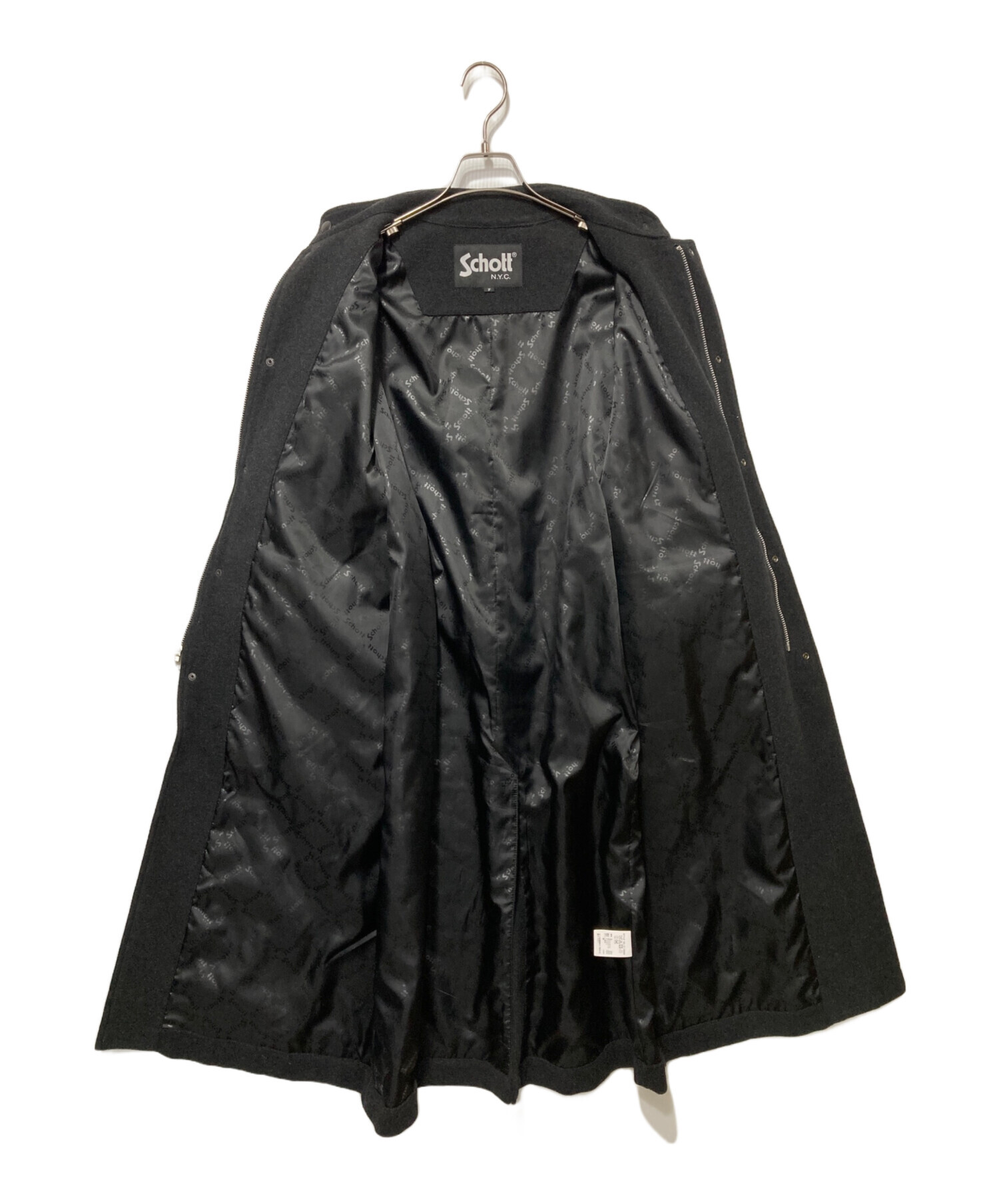 【未使用品】Schott ショットWOOL MILITARY COAT ブラック 中古・古着通販】Schott (ショット) ウール ミリタリー コート WOOL