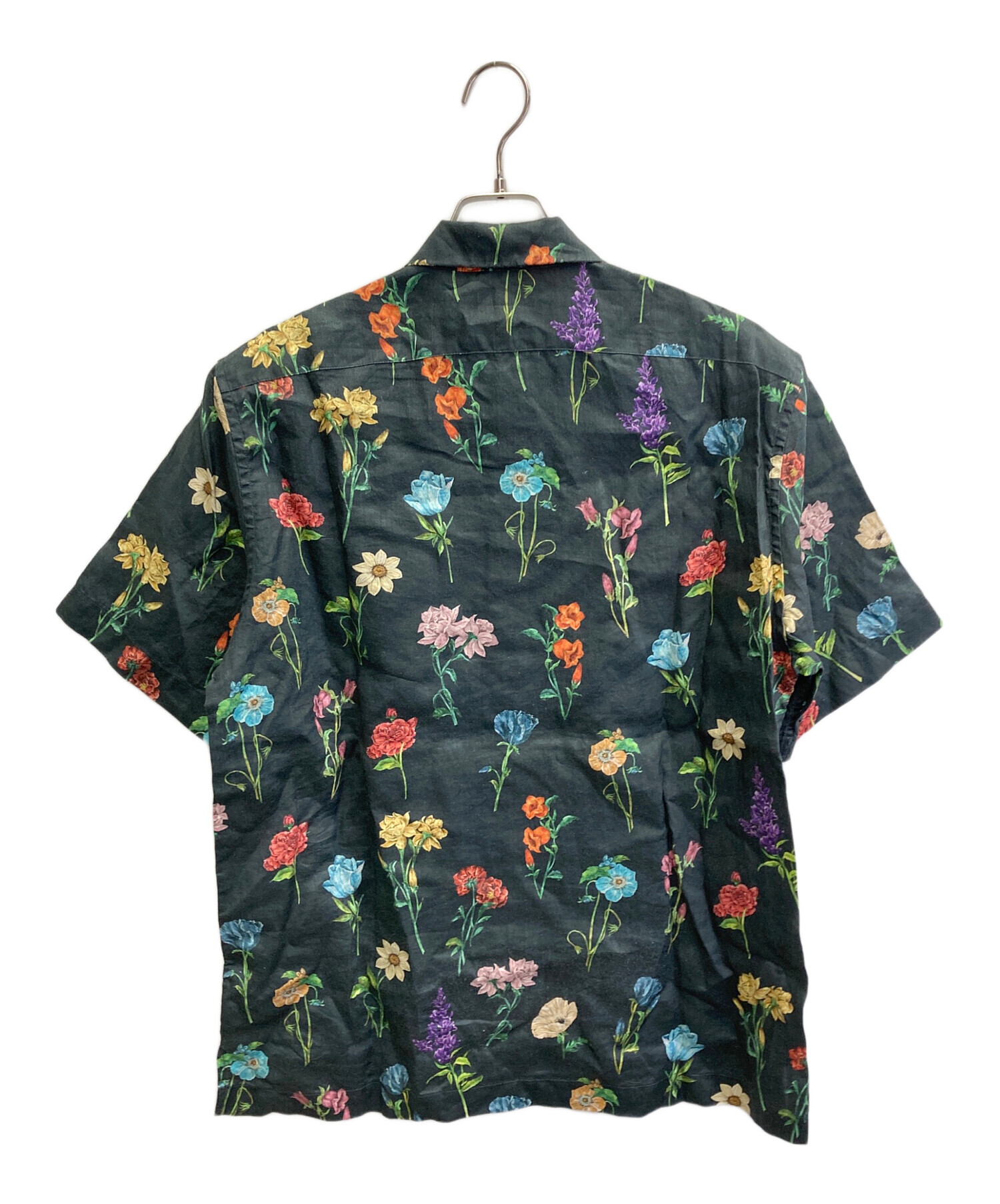 美品 Paul Smith XL リネンシャツ インディゴカラー 袖裏花柄 中古・古着通販】Paul Smith (ポールスミス) 花柄リネンオープンカラー