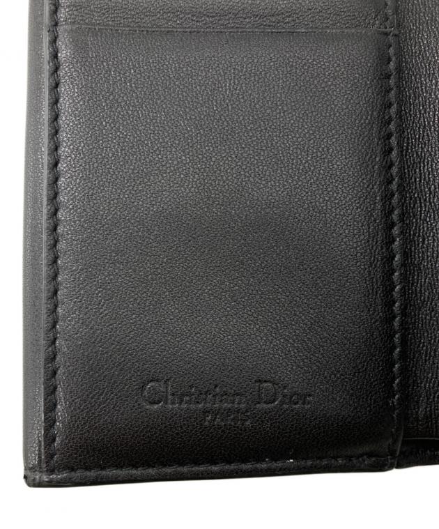 Dior クリスチャンディオール / ロータスウォレット ラムスキン ブラック 中古・古着通販】Christian Dior (クリスチャン ディオール