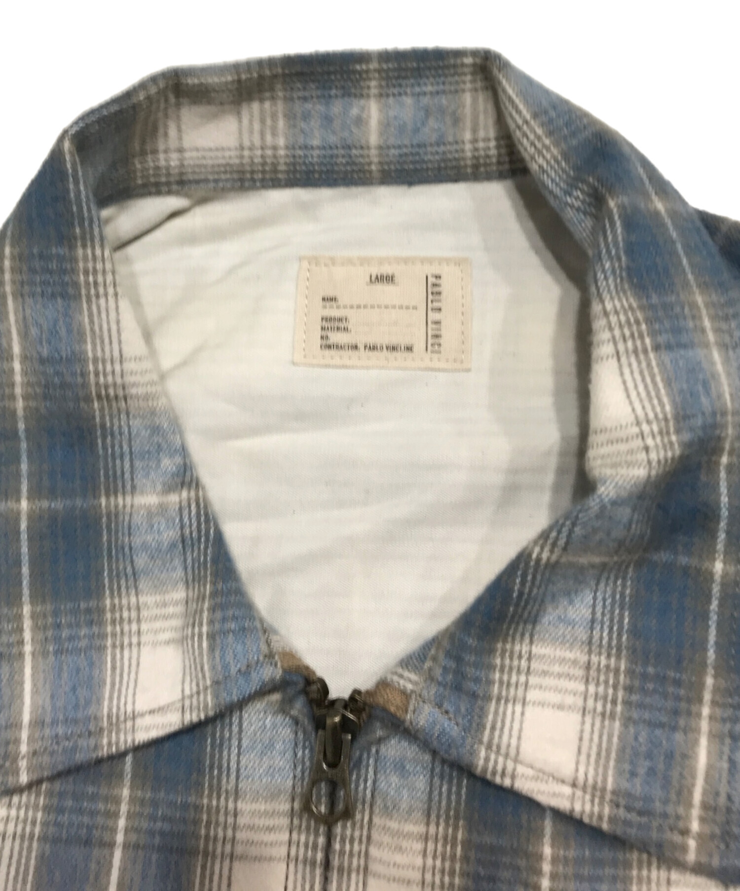 中古・古着通販】PABLO VINCI (パブロビンチ) Ombre check zip shirt