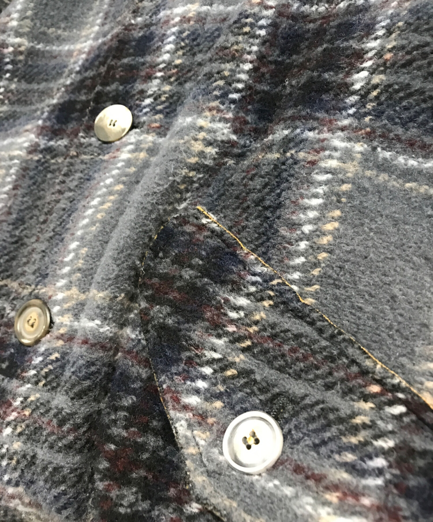 中古・古着通販】Bob (ボブ) ウールチェックチェスターコート グレー