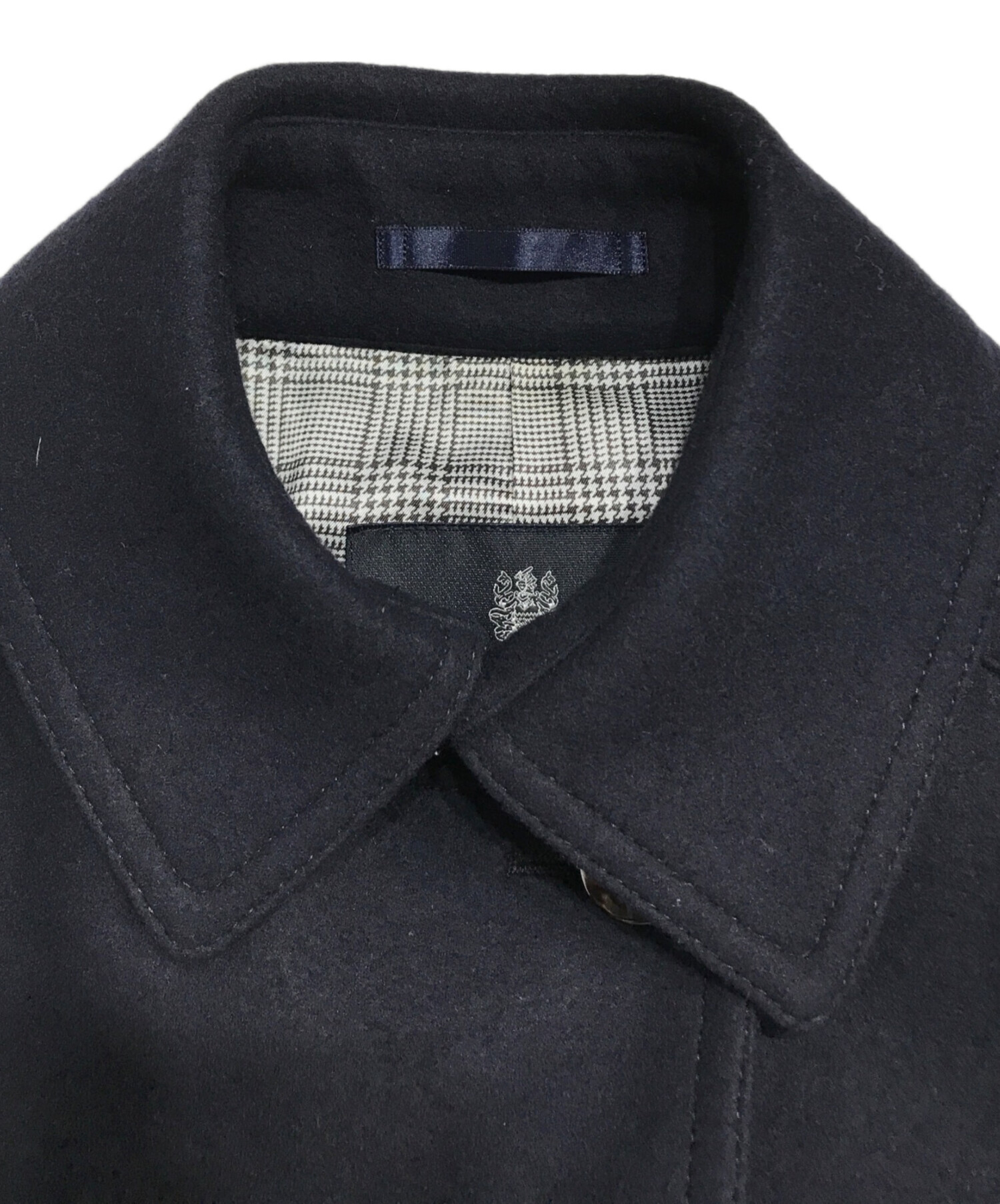 Aquascutum ダブルブレスト チェスターコート ネイビー 38 古着 Aquascutum ダブルブレスト チェスターコート ネイビー 38 古着