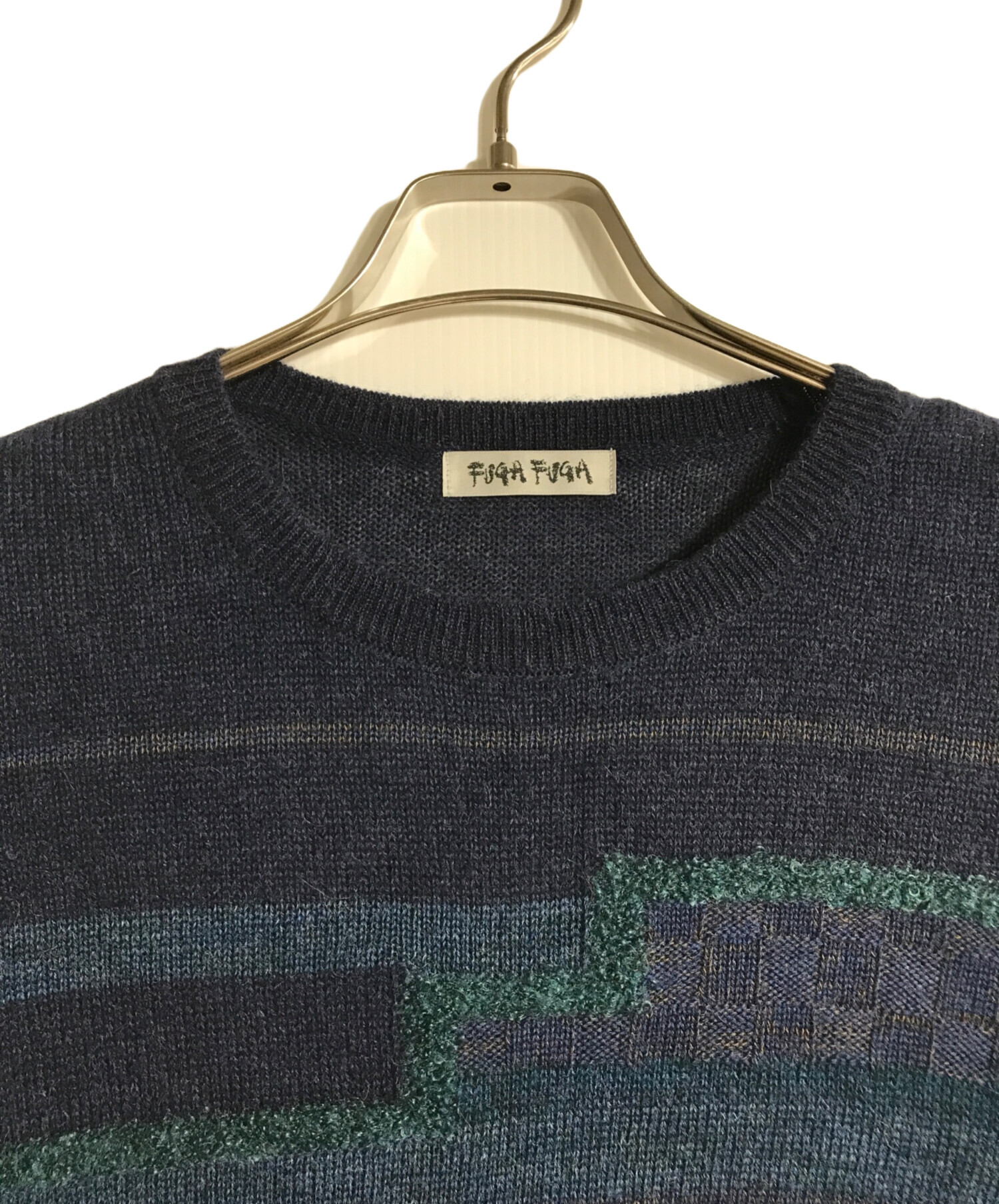 中古・古着通販】FUGA FUGA (フーガフーガ) ニットワンピース ネイビー 