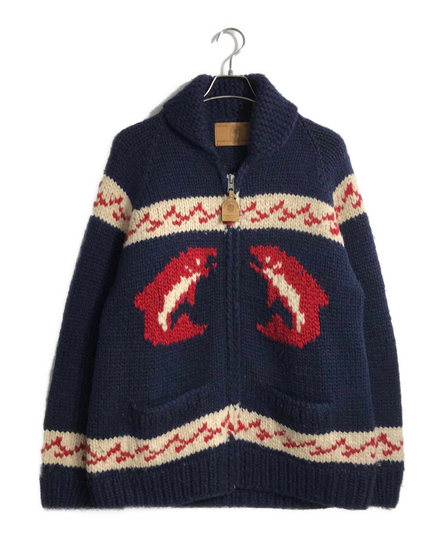 カナディアンセーター　canadian sweater カウチンベスト　38 中古・古着通販CANADIAN SWEATER (カナディアンセーター) シャチ
