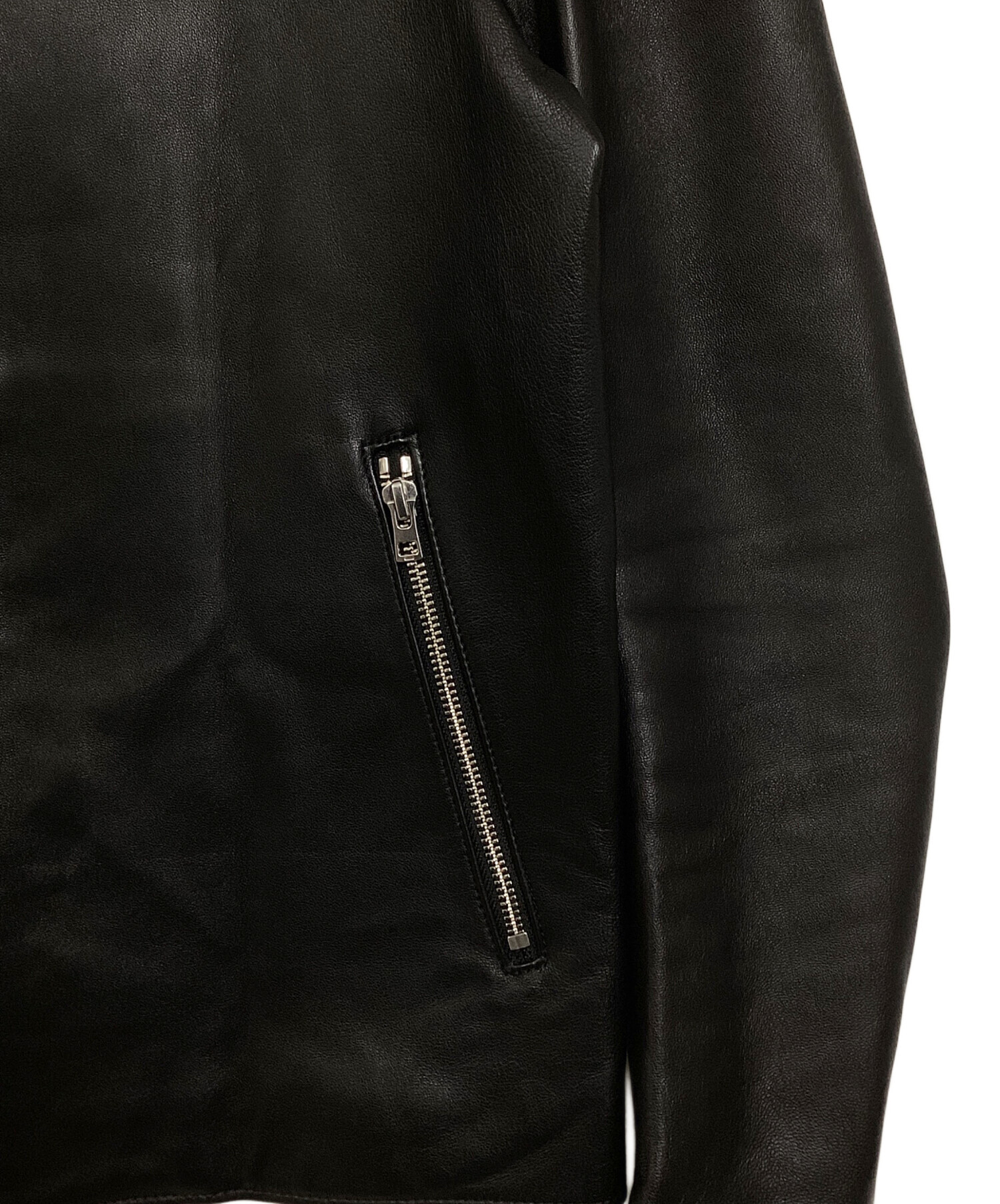 中古・古着通販】LIDnM (リドム) ラムレザージャケット ブラック