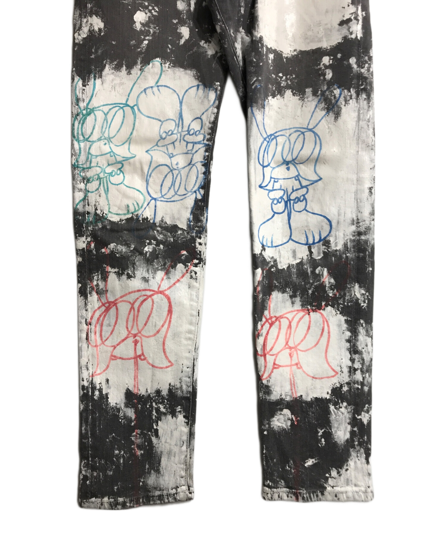 Skoloct スコロクト ペイントデニムパンツ デニムパンツ DENIM 