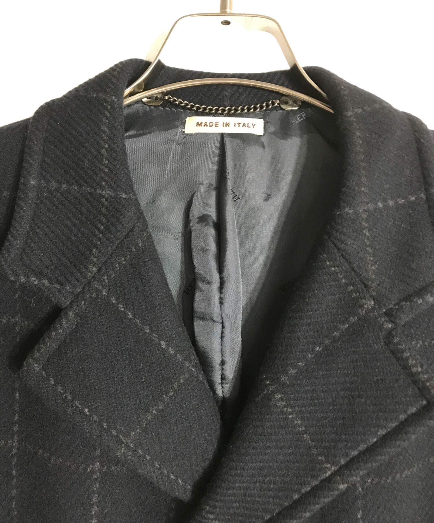 中古・古着通販】HERMES (エルメス) カシミヤ混チェスターコート