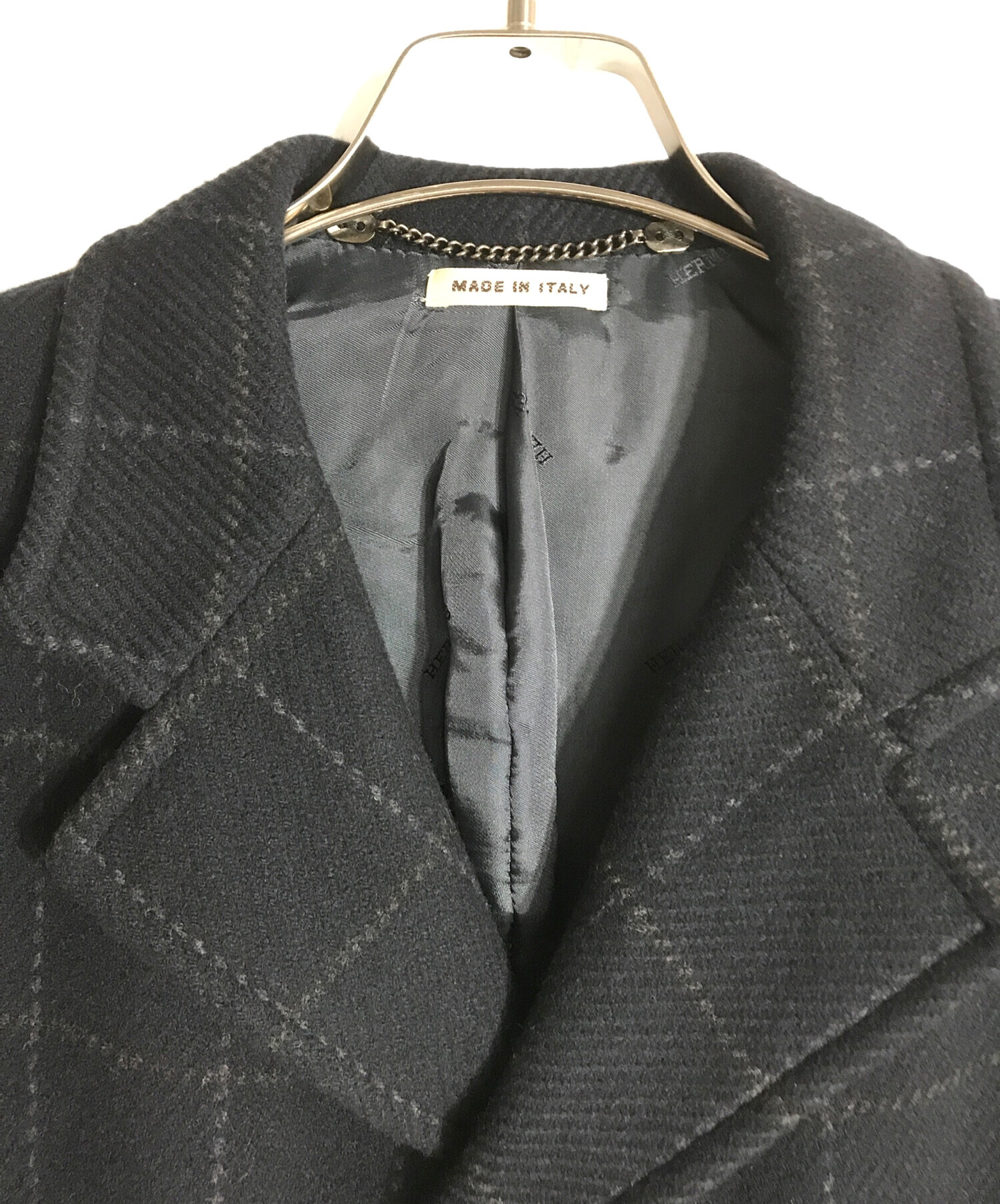 中古・古着通販】HERMES (エルメス) カシミヤ混チェスターコート