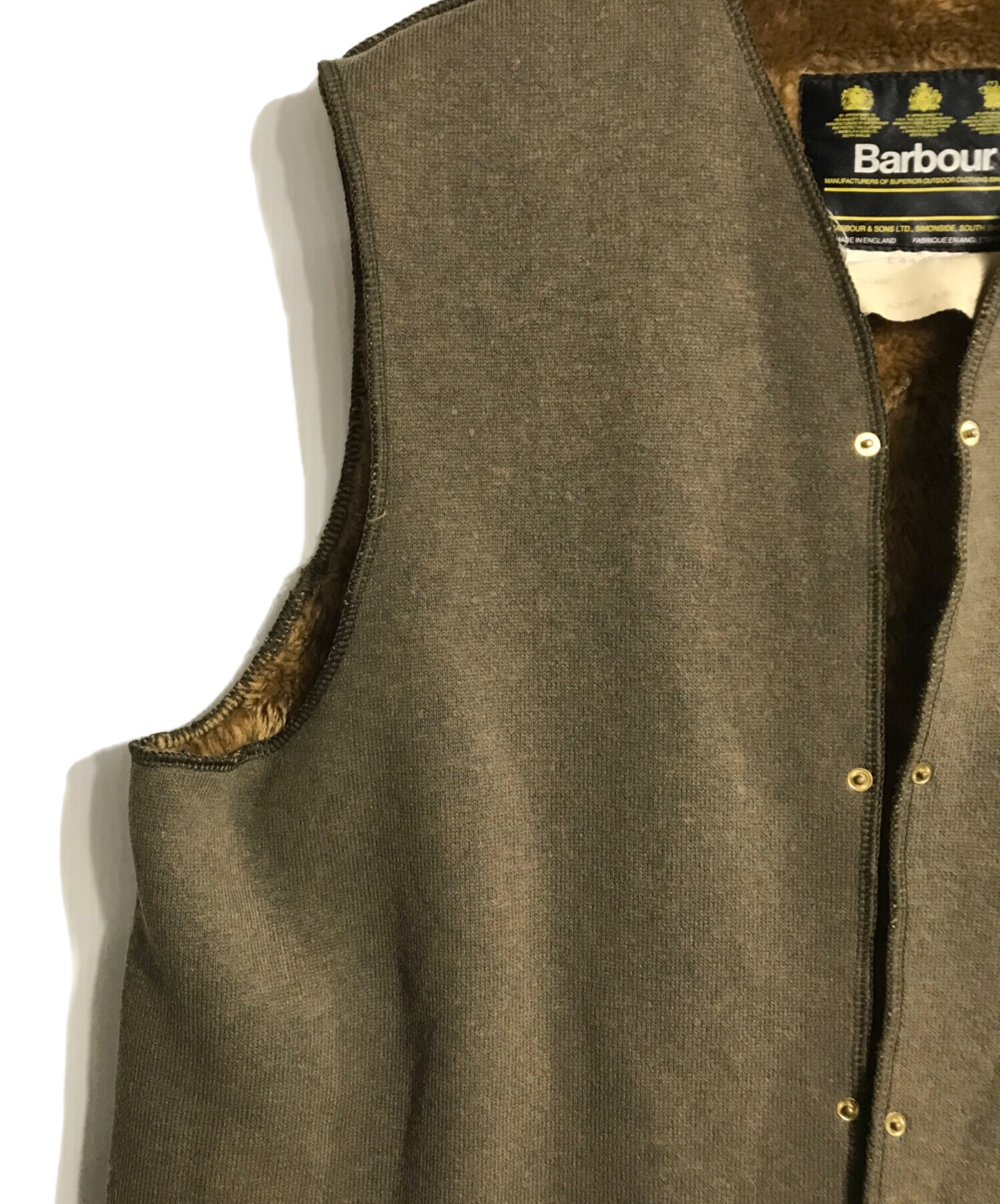 中古・古着通販】Barbour (バブアー) ボアライナーベスト ブラウン 