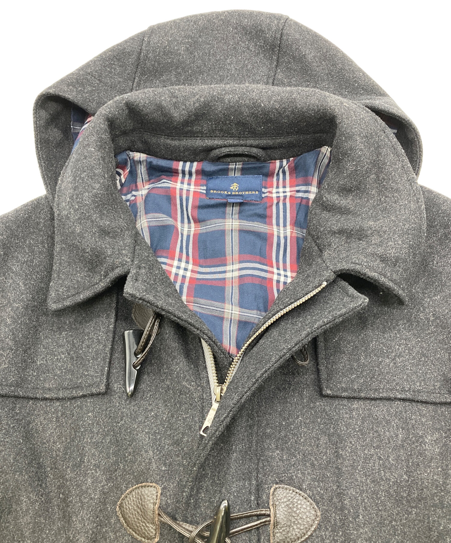 BROOKS BROTHERS　裏地チェックダッフルコート　L相当 BROOKS BROTHERS 裏地チェックダッフルコート L相当 BROOKS