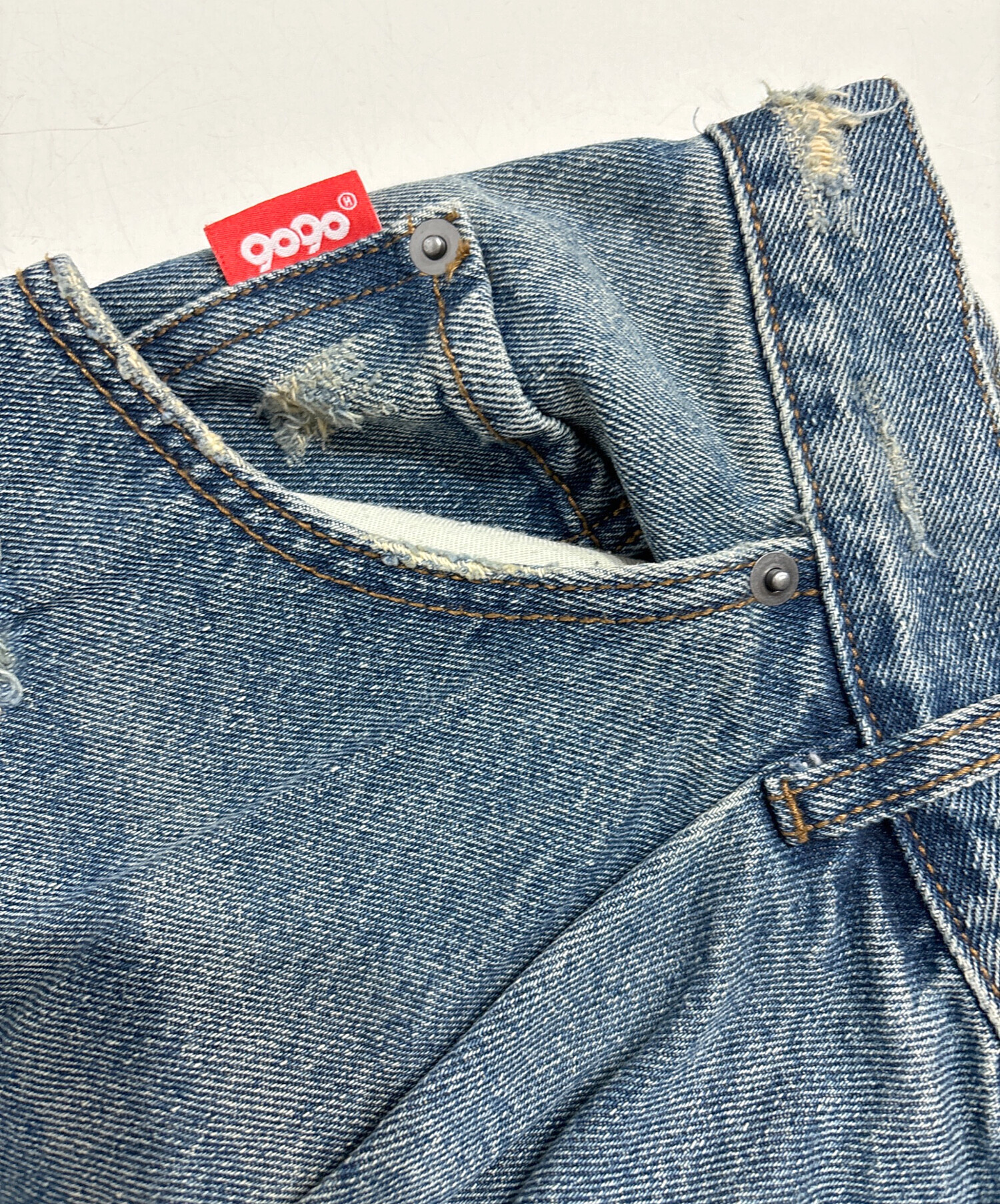 中古・古着通販】9090 (9090) King Logo Damage Buggy Denim 