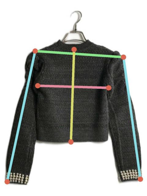 パールニットトップス　アニュアンス　グレー アニュアンス anuans パールニットトップス （GREY） -靴