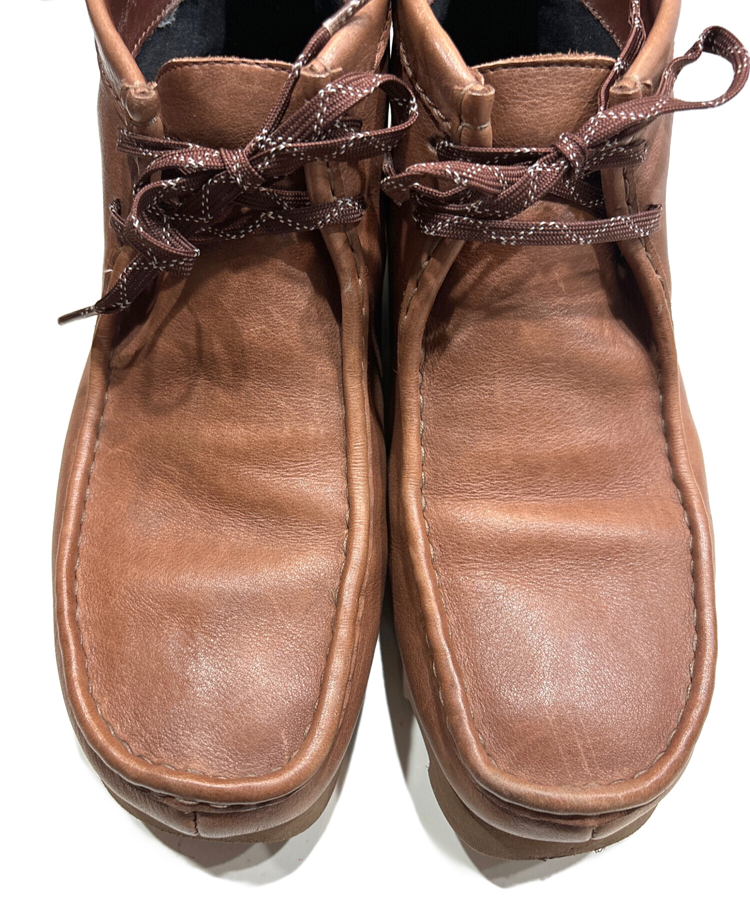 中古・古着通販】CLARKS (クラークス) レザーワラビーブーツ ブラウン 