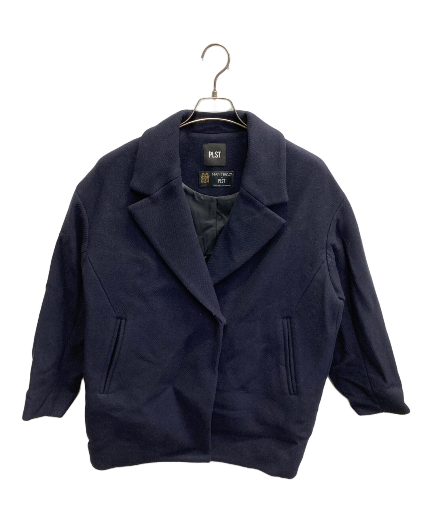 中古・古着通販】PLST (プラステ) manteco/マンテココート ネイビー