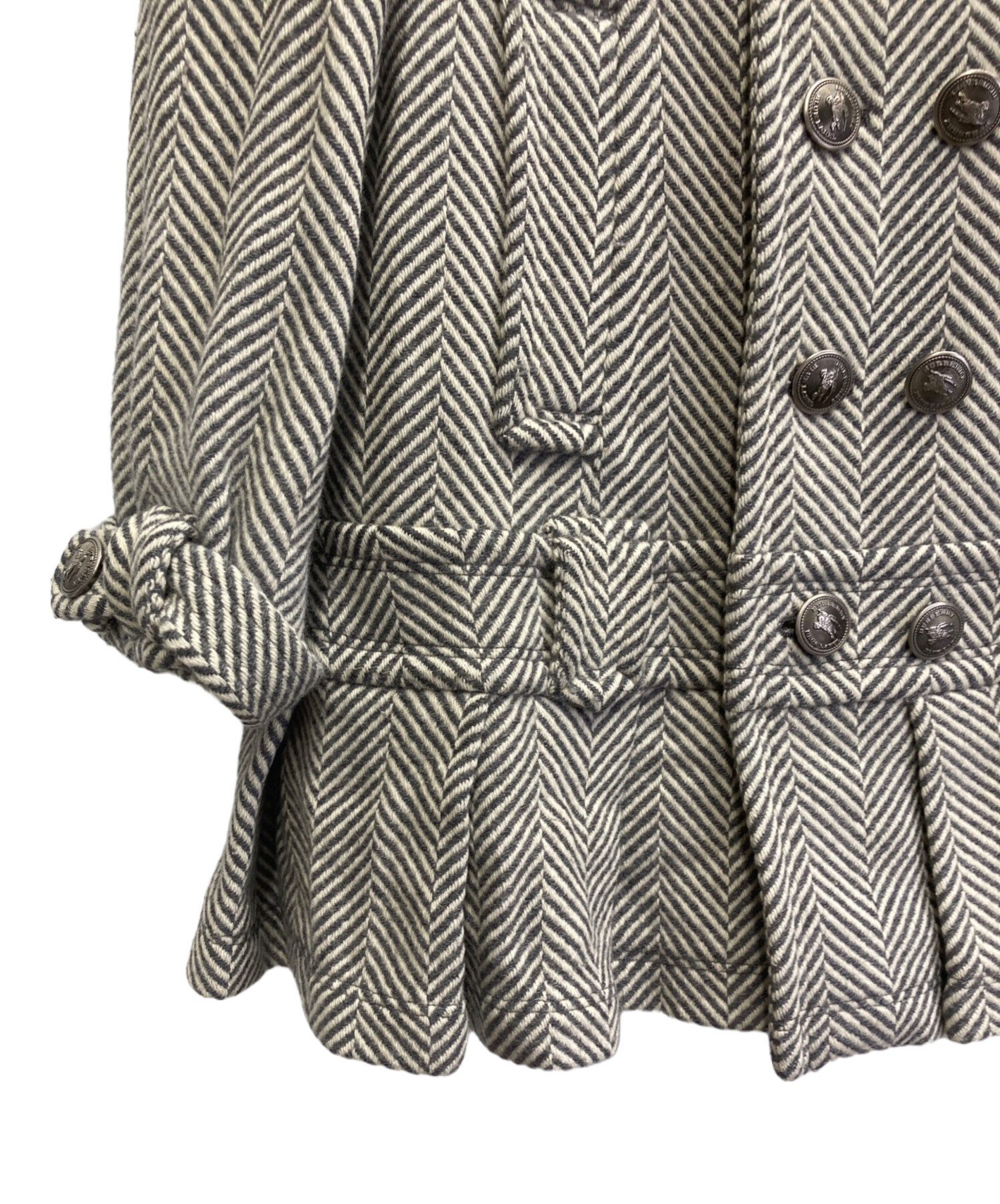 Burberrys BLUE LABEL バーバリー レザー ツイード コート Burberrys BLUE LABEL バーバリー レザー ツイード コート Burberrys