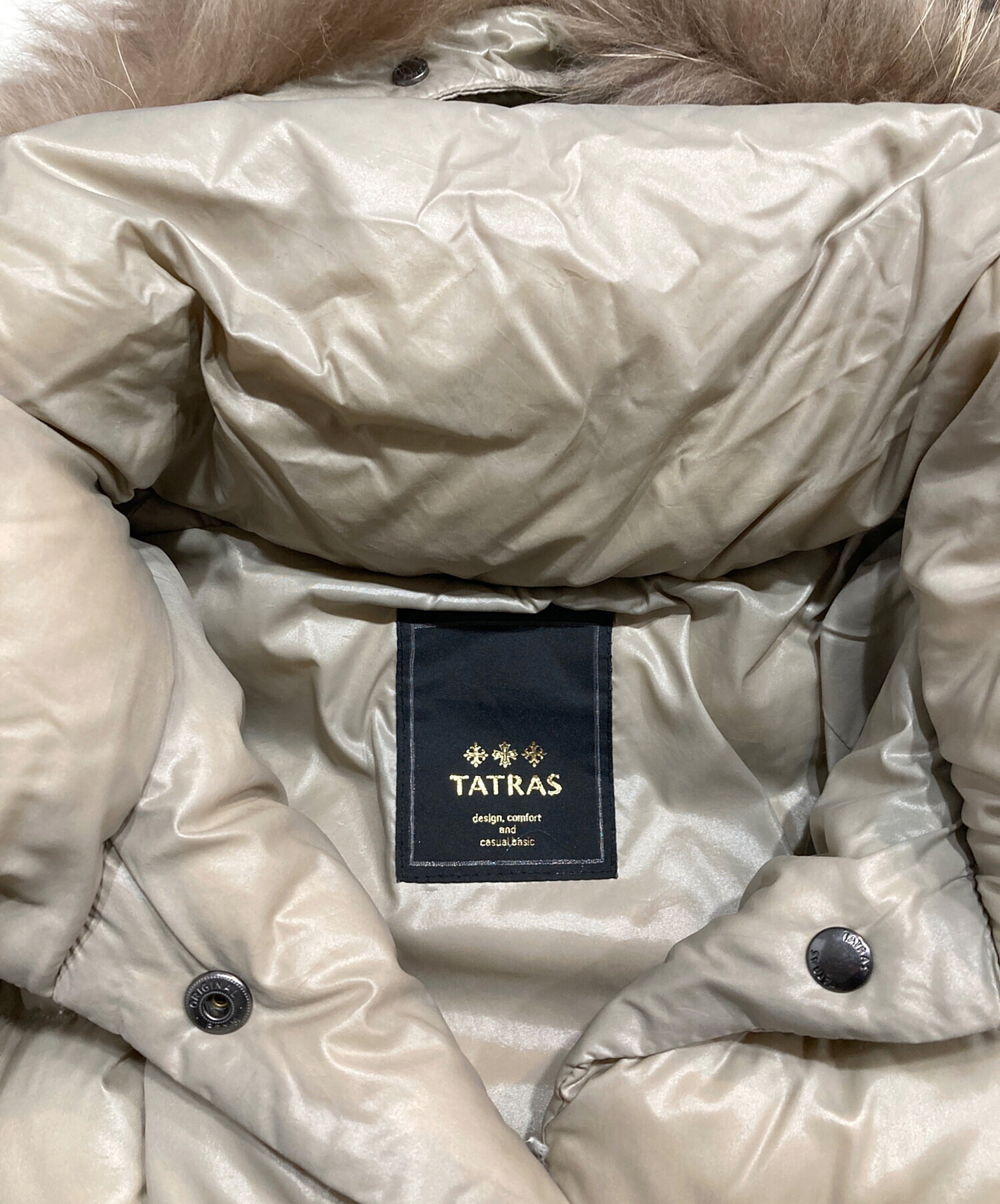 中古・古着通販】TATRAS (タトラス) ファーダウンジャケット ベージュ 