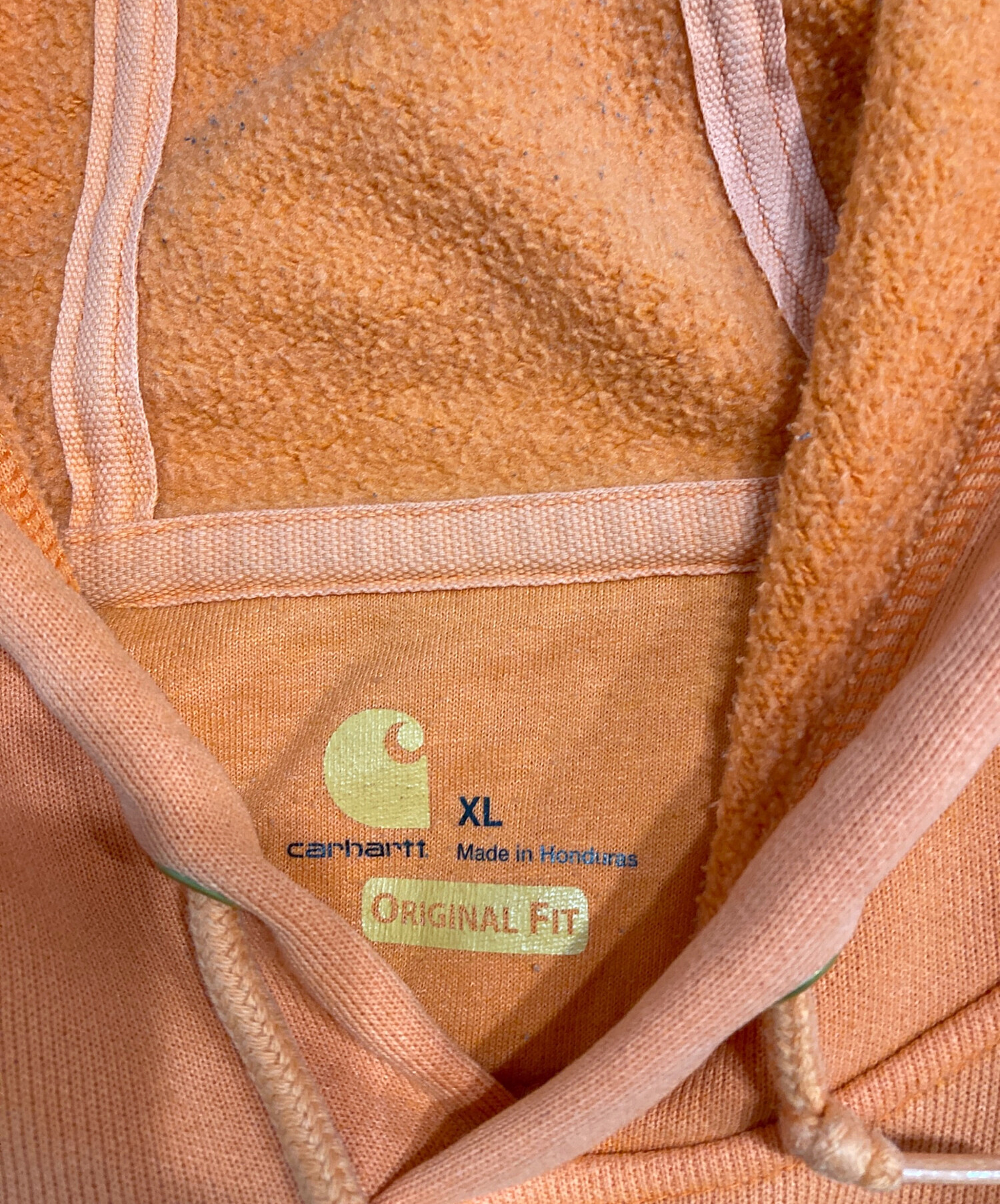 中古・古着通販】CarHartt (カーハート) 袖プリントパーカー オレンジ