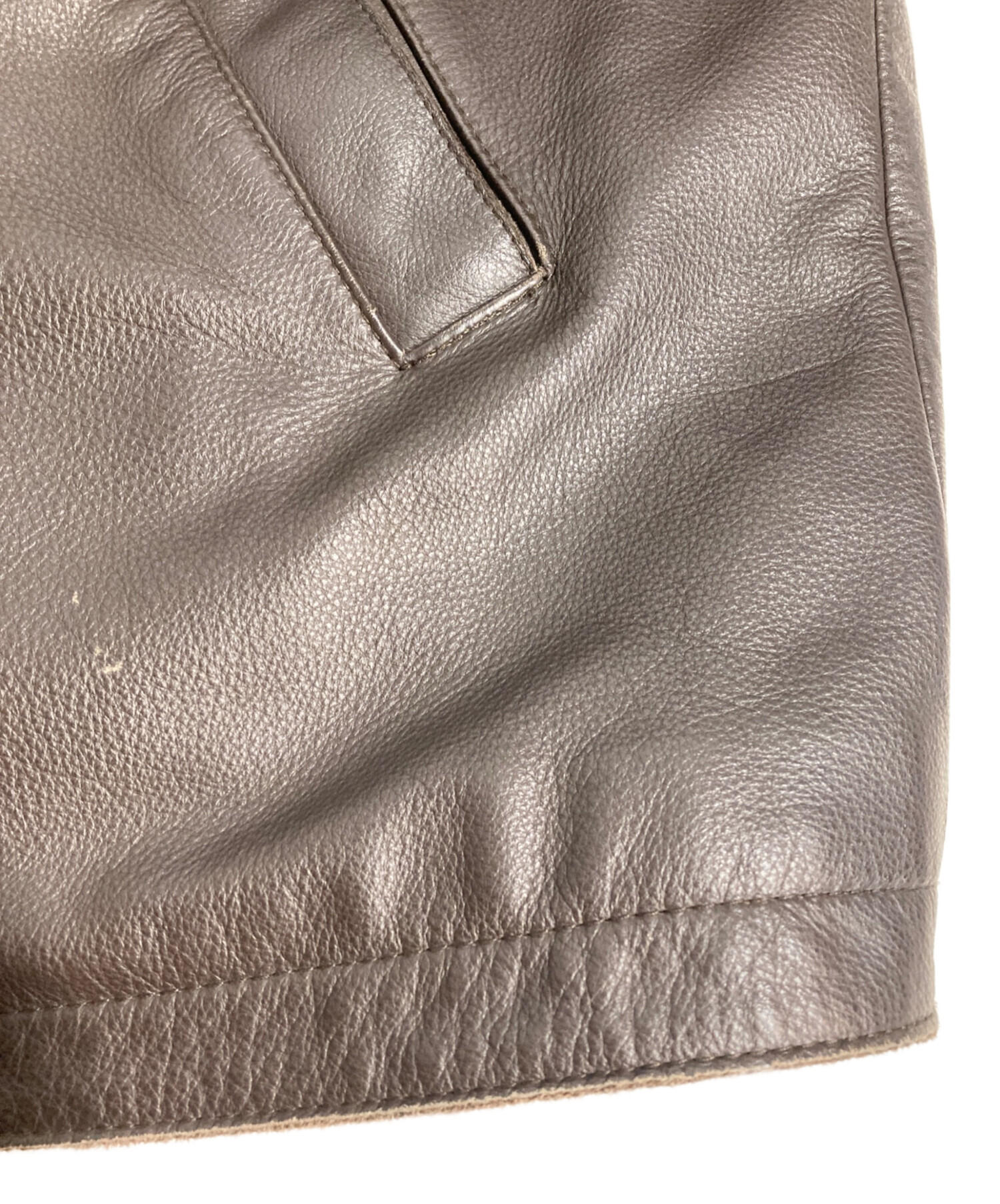 Eddie Bauer ブラウン　レザー カーコート Eddie Bauer レザージャケット カーコート ブラウン