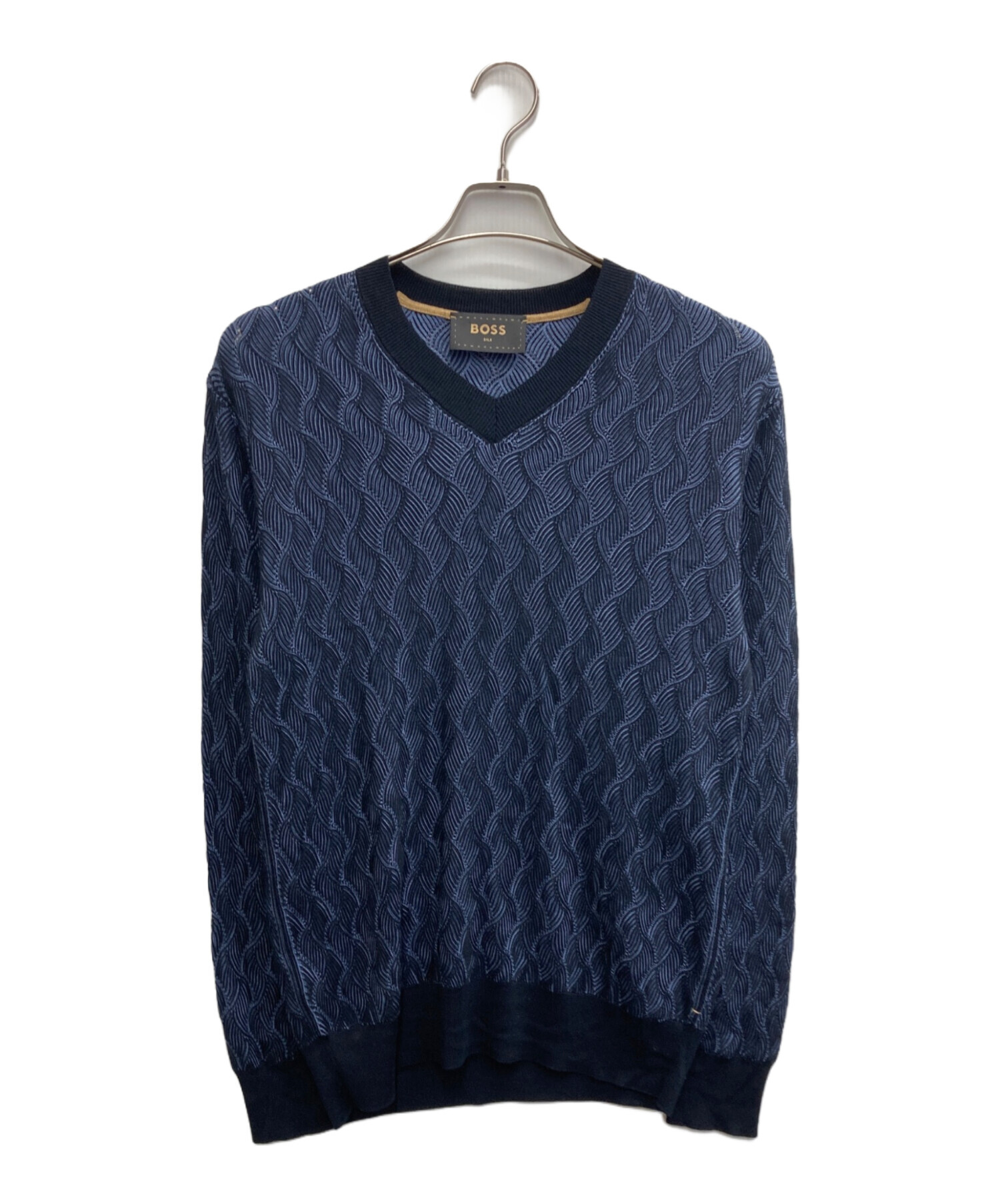 中古・古着通販】BOSS (ボス) シルクニット ブルー サイズ:S｜ブランド