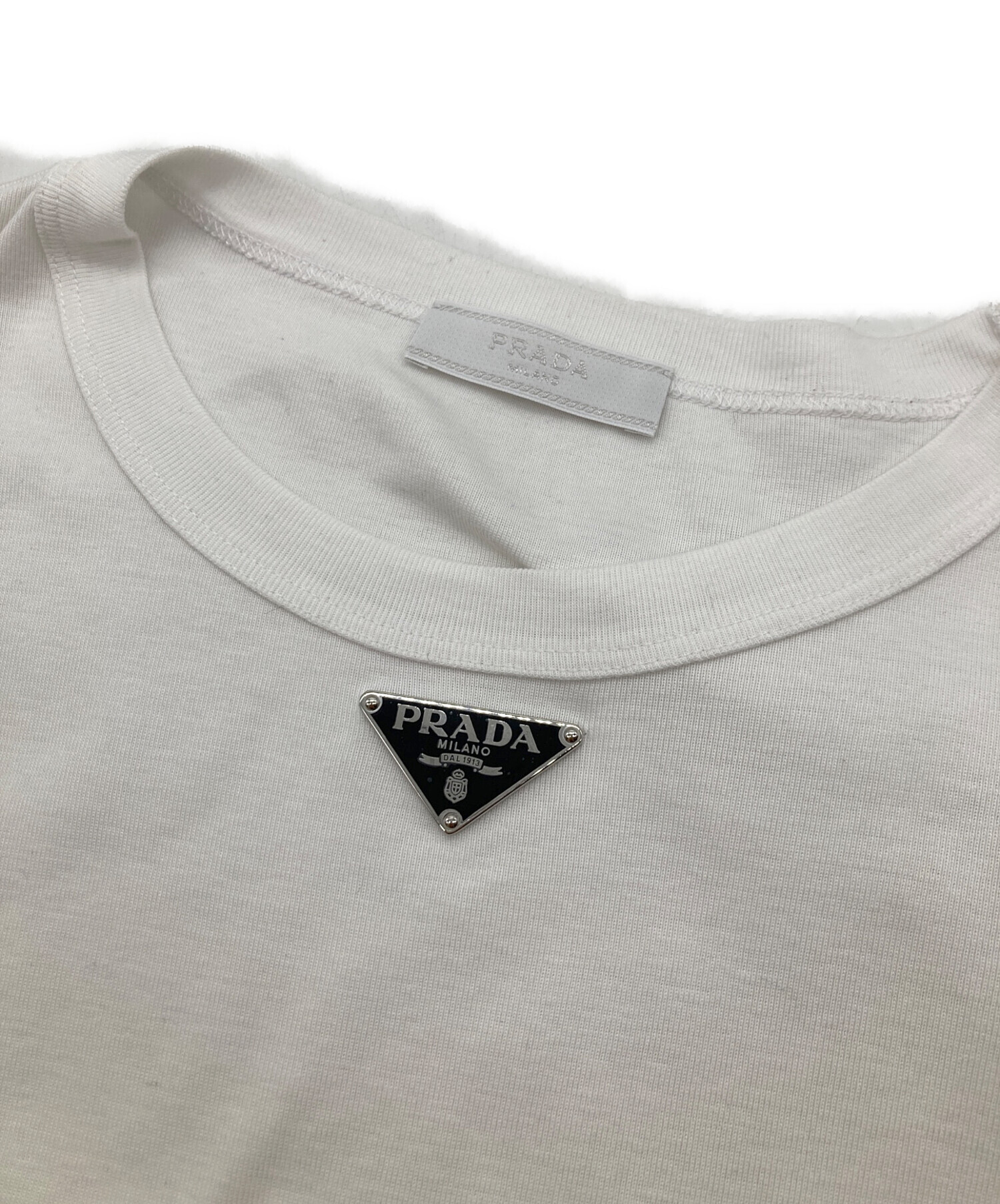 中古・古着通販】PRADA (プラダ) トライアングルプレートTシャツ