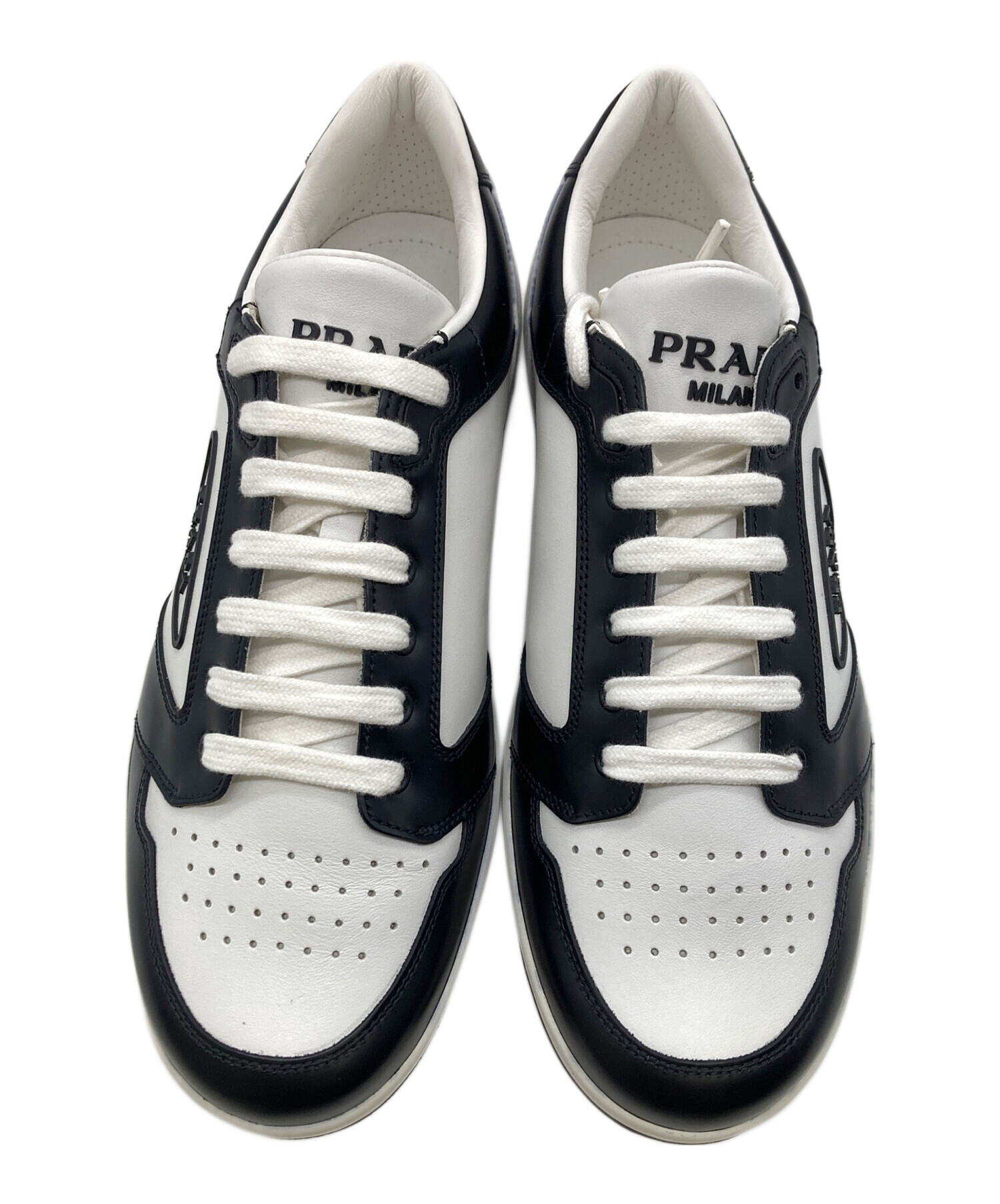 中古・古着通販】PRADA (プラダ) トライアングルロゴレザーローカット