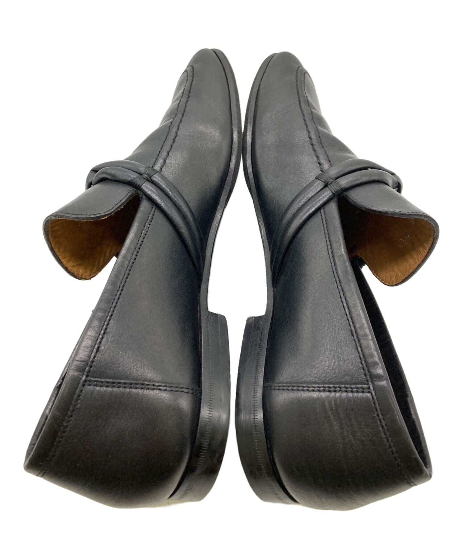 中古・古着通販】GUCCI (グッチ) レザーローファー ブラック サイズ