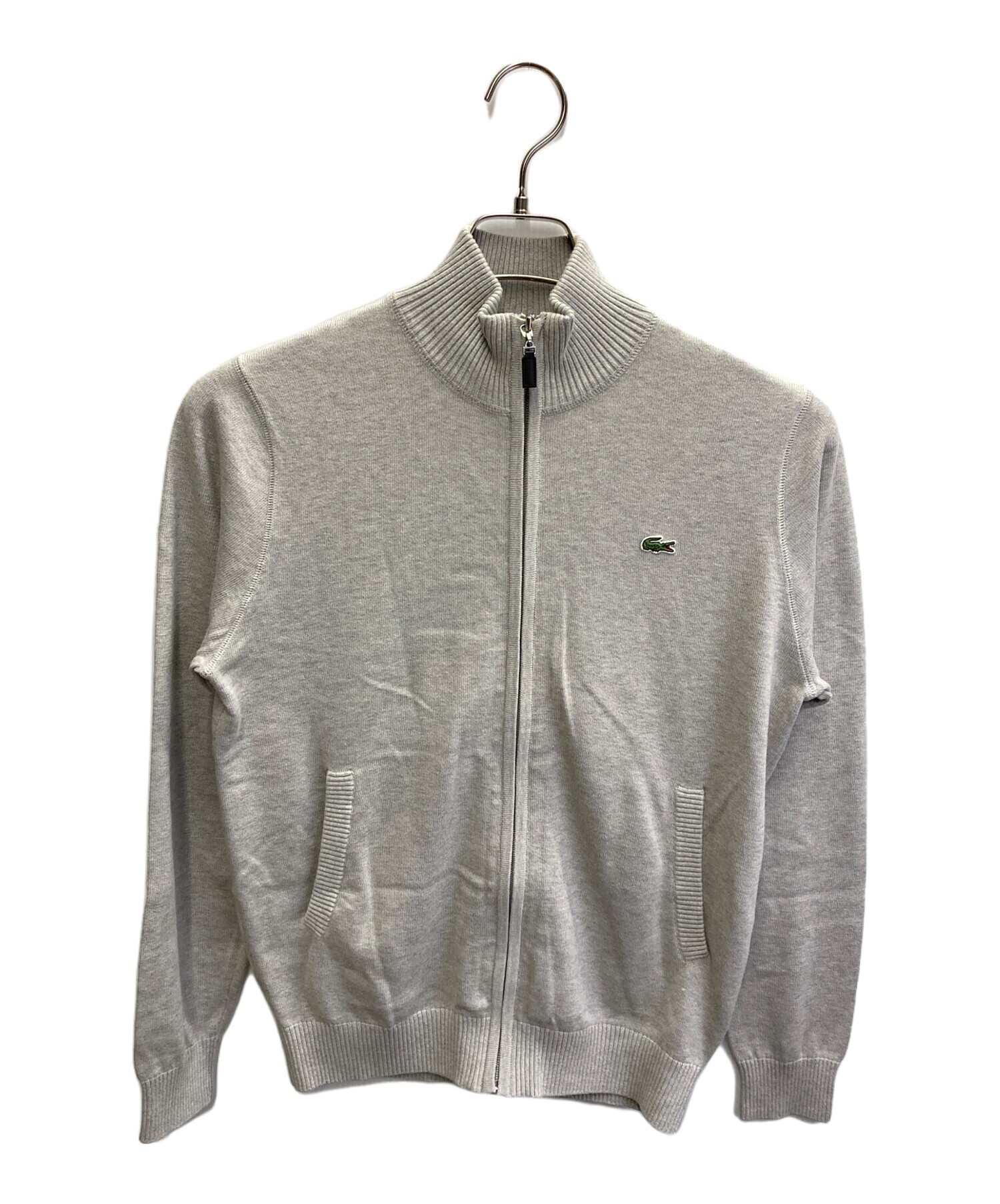 中古・古着通販】LACOSTE (ラコステ) ジップアップニット グレー 