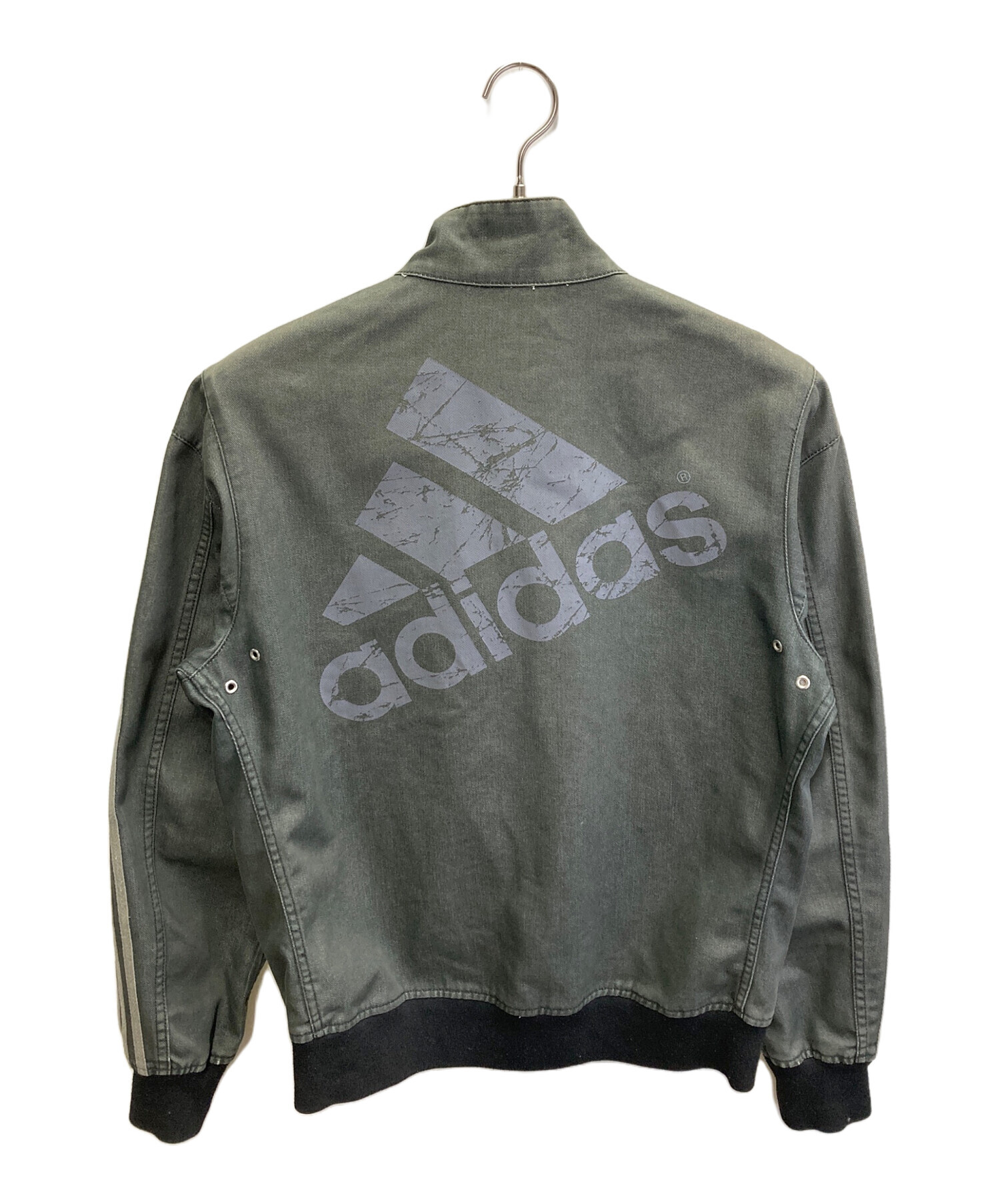 中古・古着通販】adidas (アディダス) デニムジップブルゾン グレー