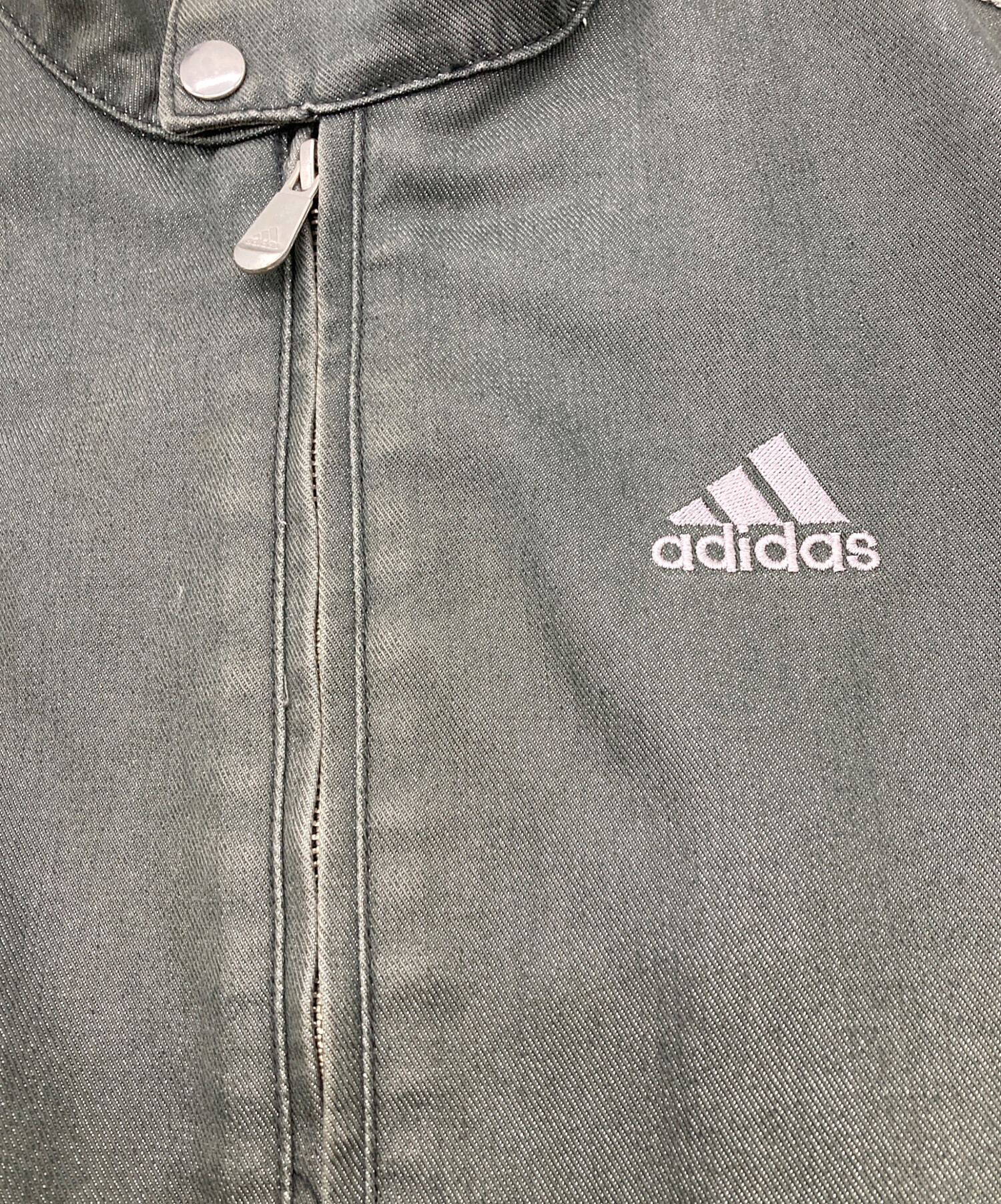 中古・古着通販】adidas (アディダス) デニムジップブルゾン グレー