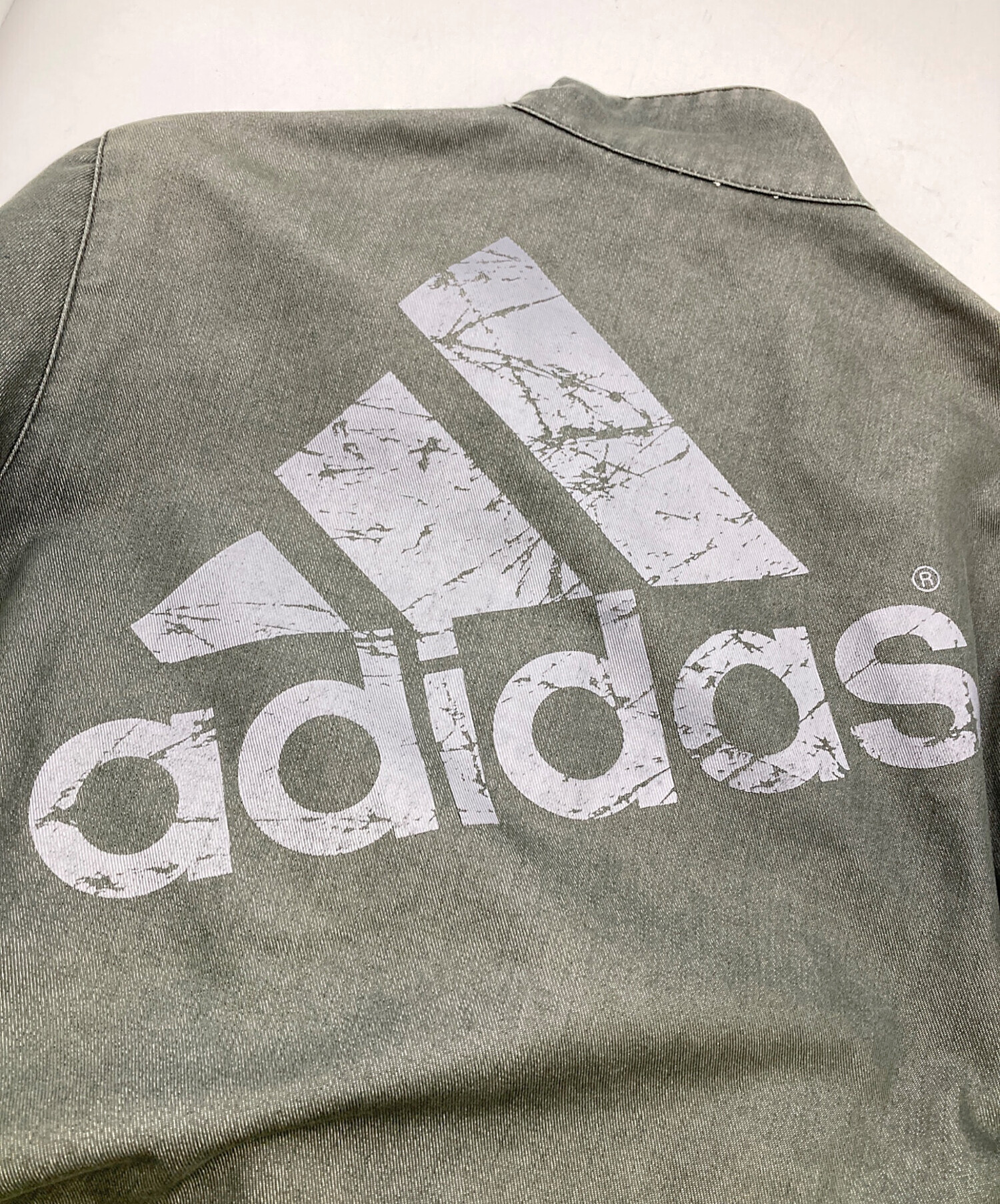 中古・古着通販】adidas (アディダス) デニムジップブルゾン グレー