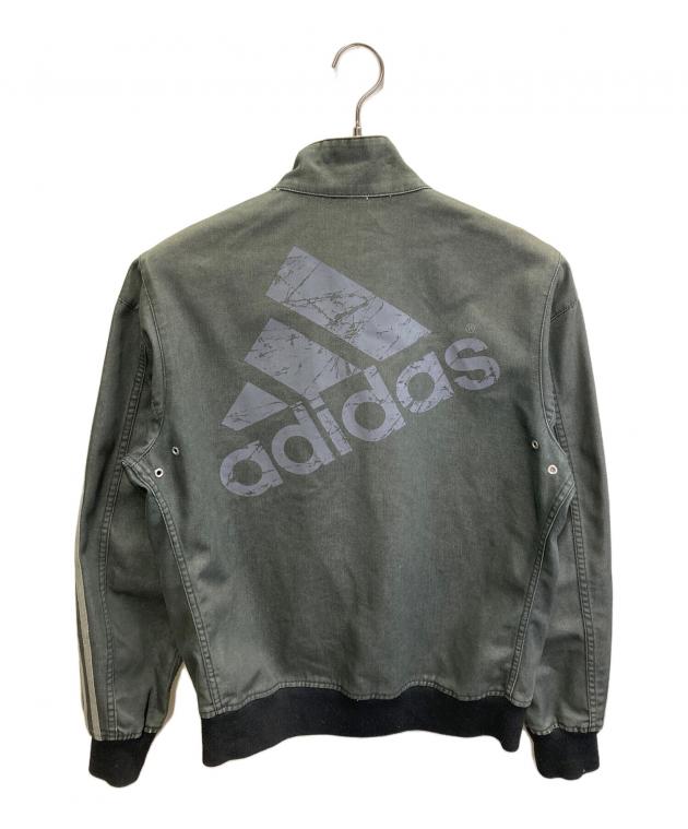 adidas ダークグレー デニム ジャケット 中古・古着通販】adidas (アディダス) デニムジップブルゾン
