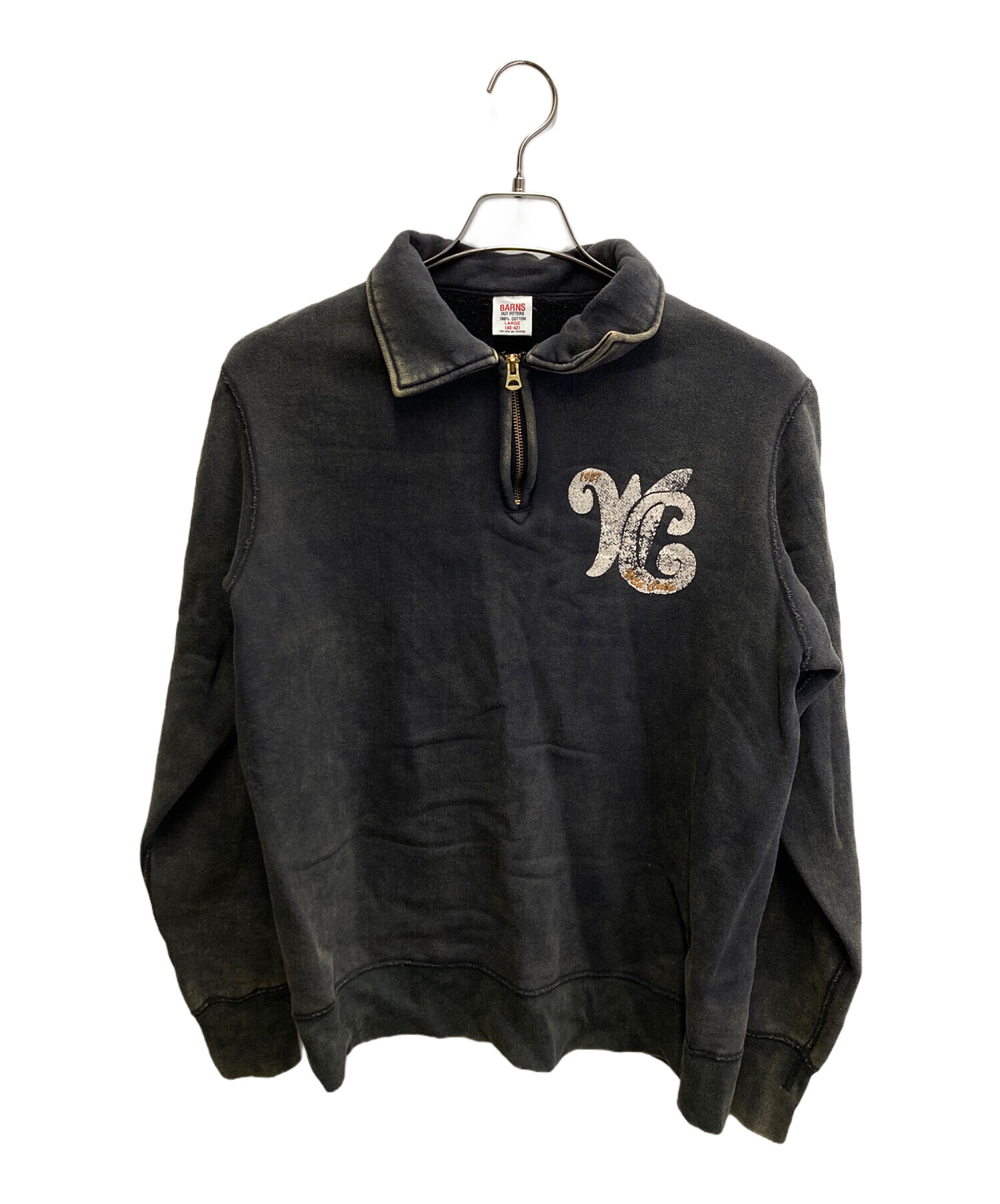 中古・古着通販】BARNS (バーンズ) ハーフジップスウェット グレー