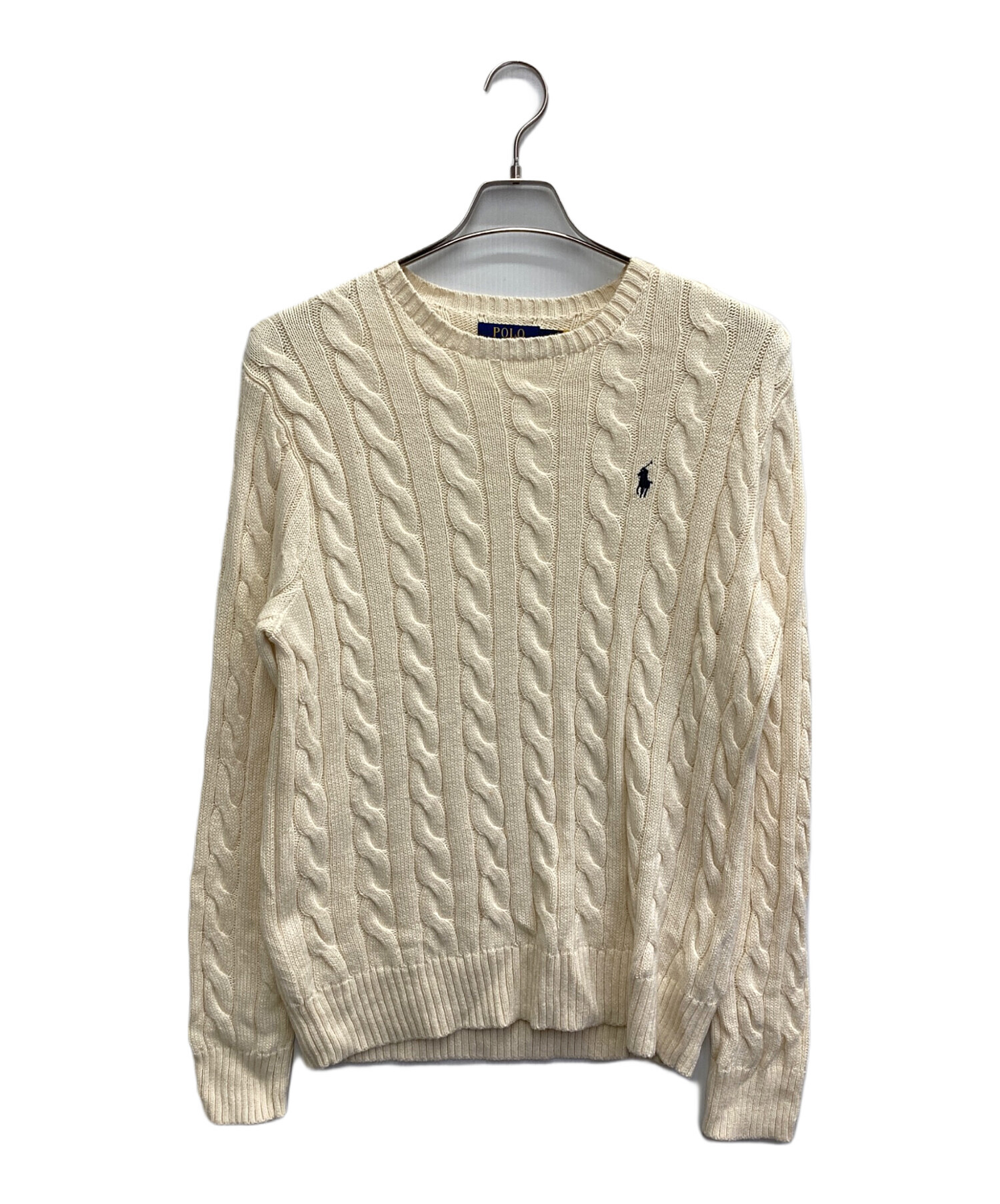 [美品]POLO RALPH LAUREN　ケーブルニット　アイボリー　L 中古・古着通販】POLO RALPH LAUREN (ポロ・ラルフローレン) ケーブル