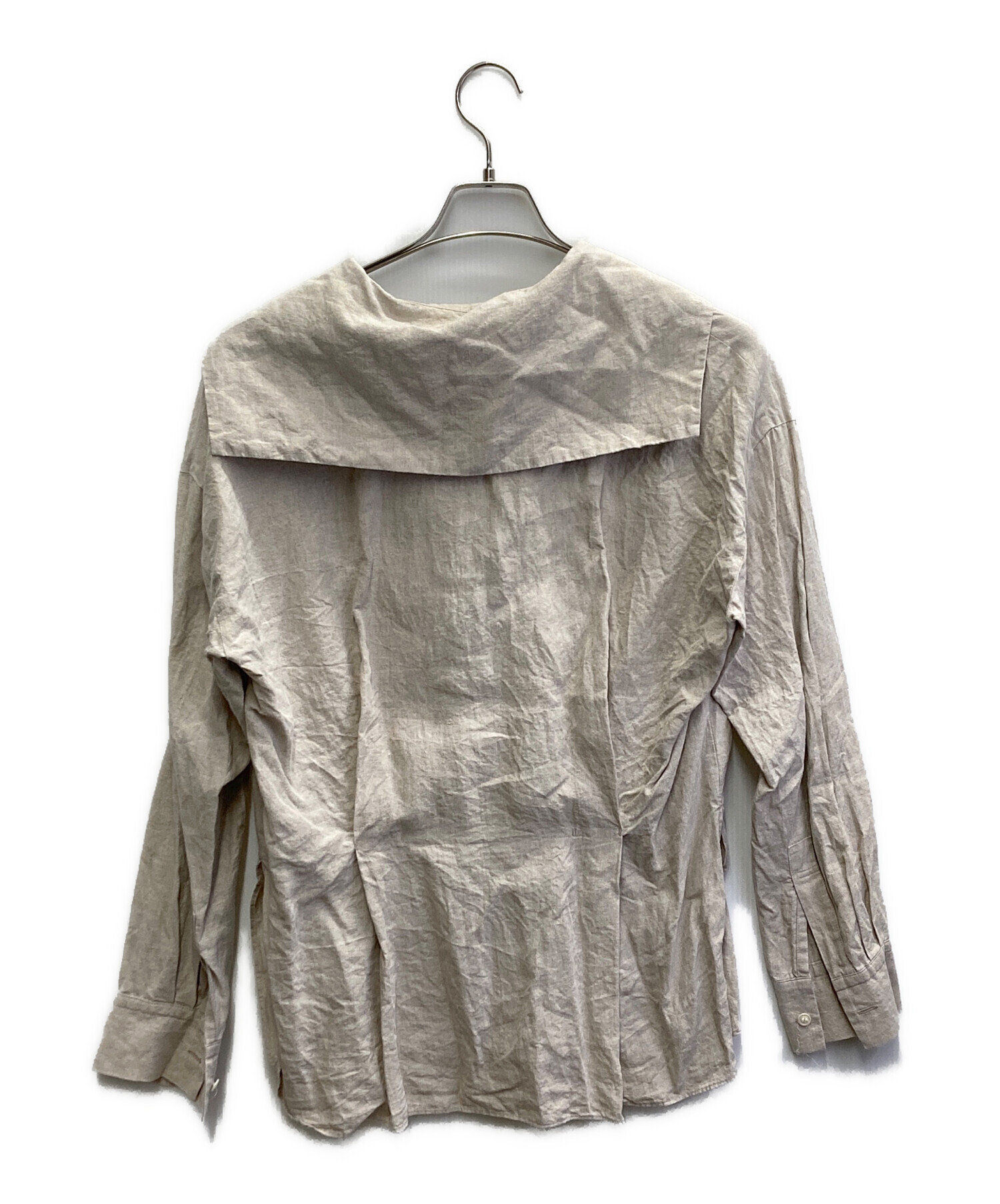 Plage プラージュ ブラウス 36(S位) グレー 【古着】【中古】 中古・古着通販】Plage (プラージュ) セーラーカラーリネンブラウス