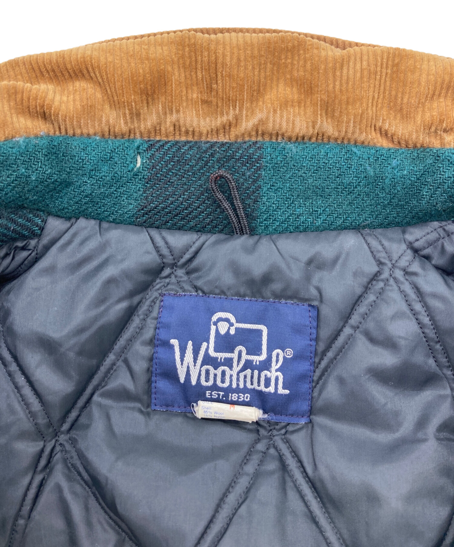 WOOLRICH ウール ブルゾン ジャケット USA製 USA製 70s 80s ビンテージ Woolrich リブ付き スタンドカラー